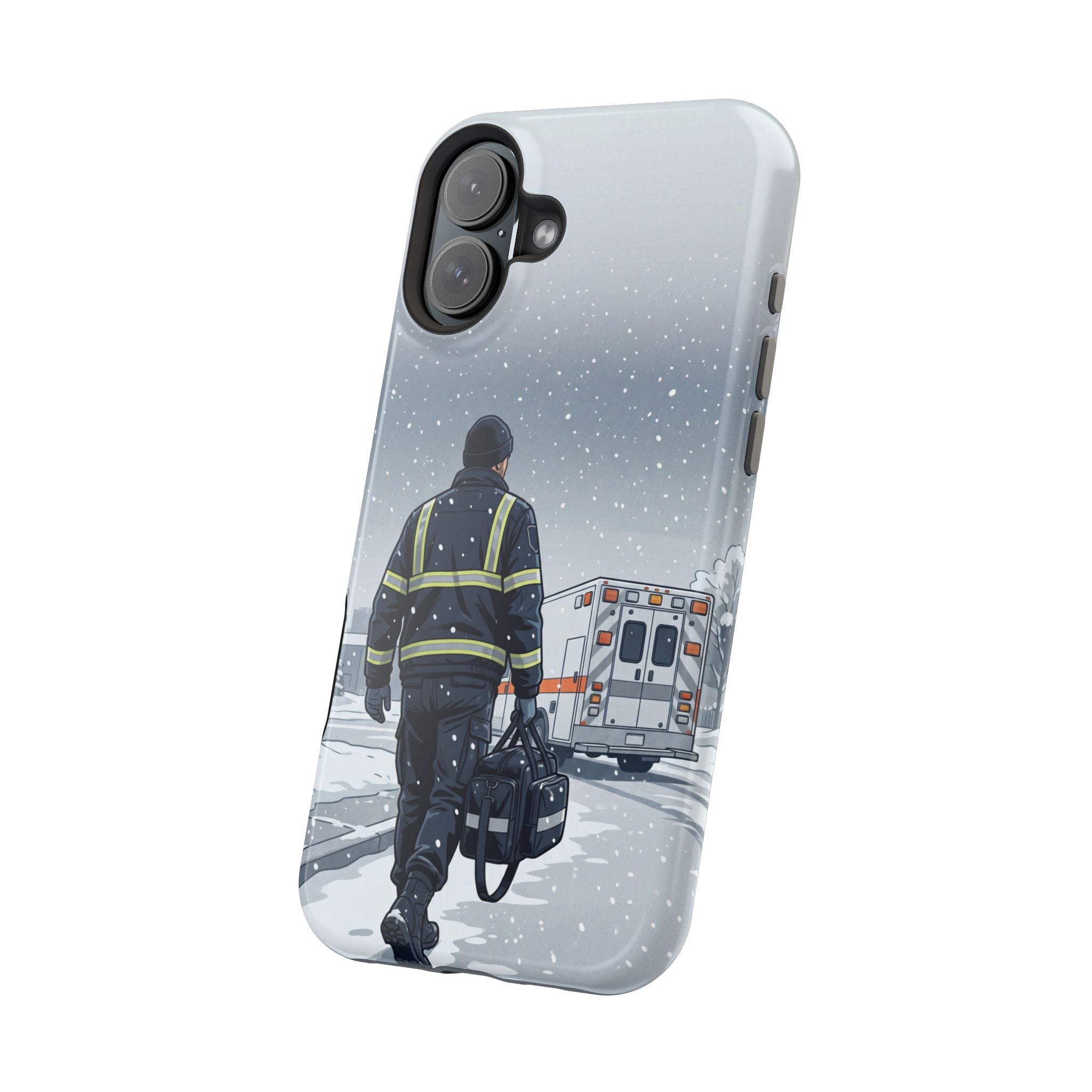 Bold Paramedic/EMT Portrait Phone Case — Magnetic Wireless Charging Cover