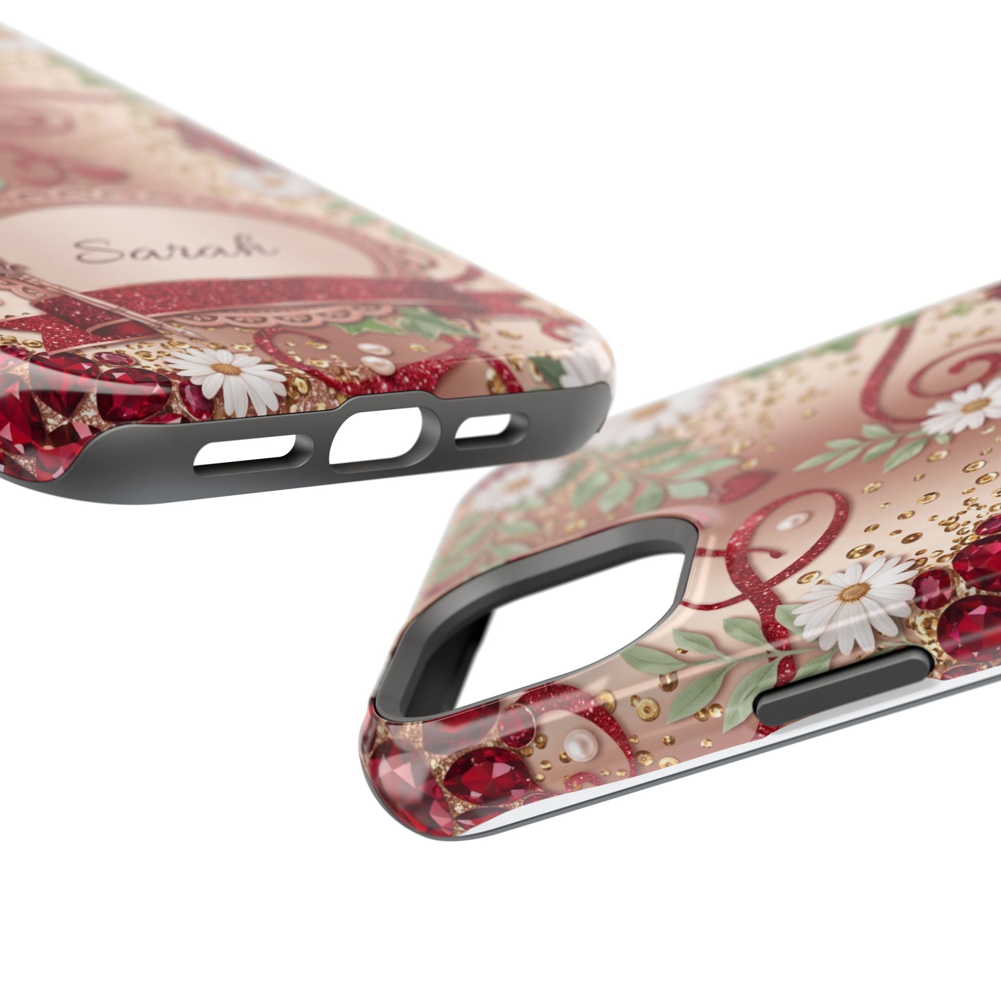 Personalized Vintage Floral Teacher Phone Case — Wireless Charging Cover