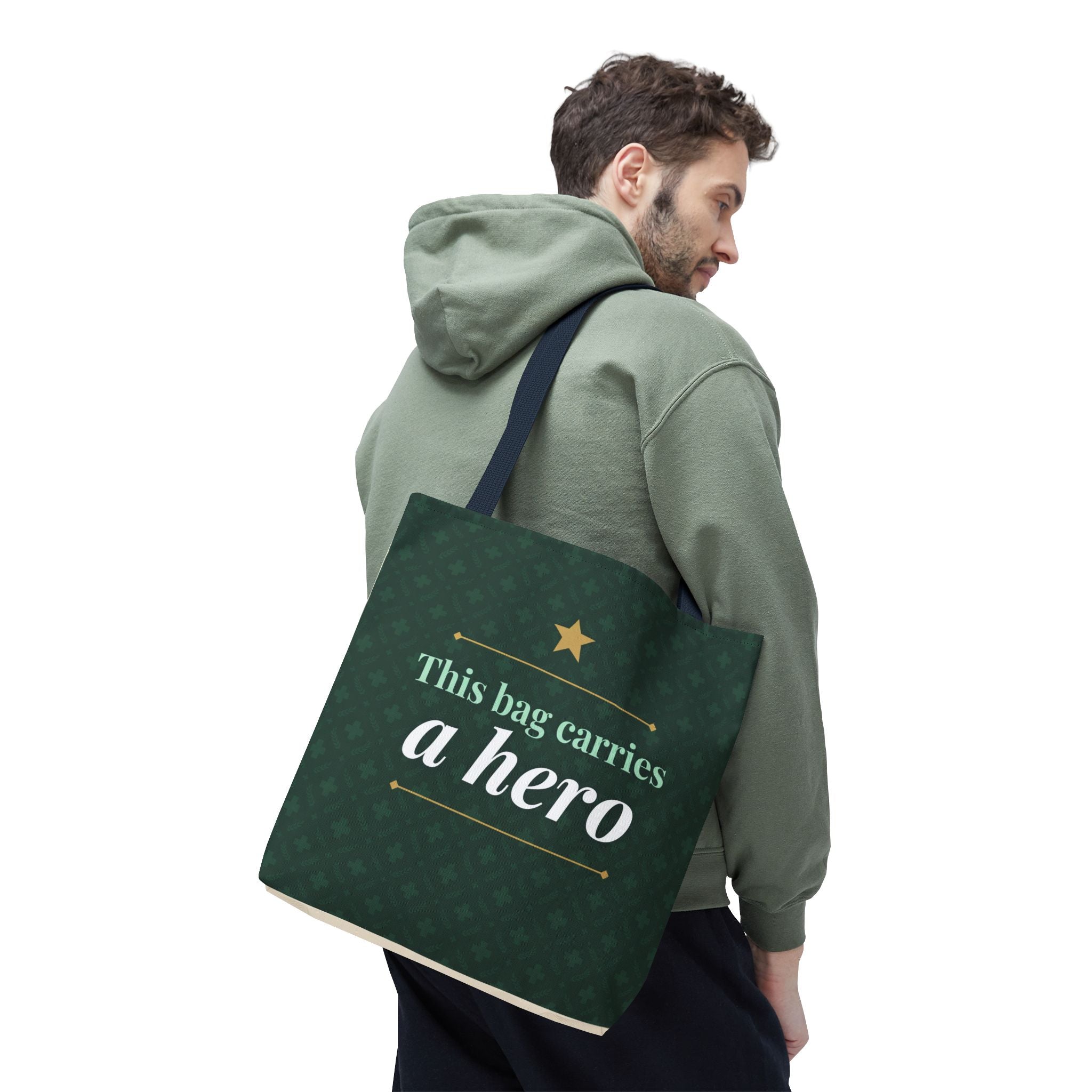 This Bag Carries a Hero Tote | Nurse Gift Tote Bag | Essential Worker Appreciation Gift | Premium Polyester Carry-All