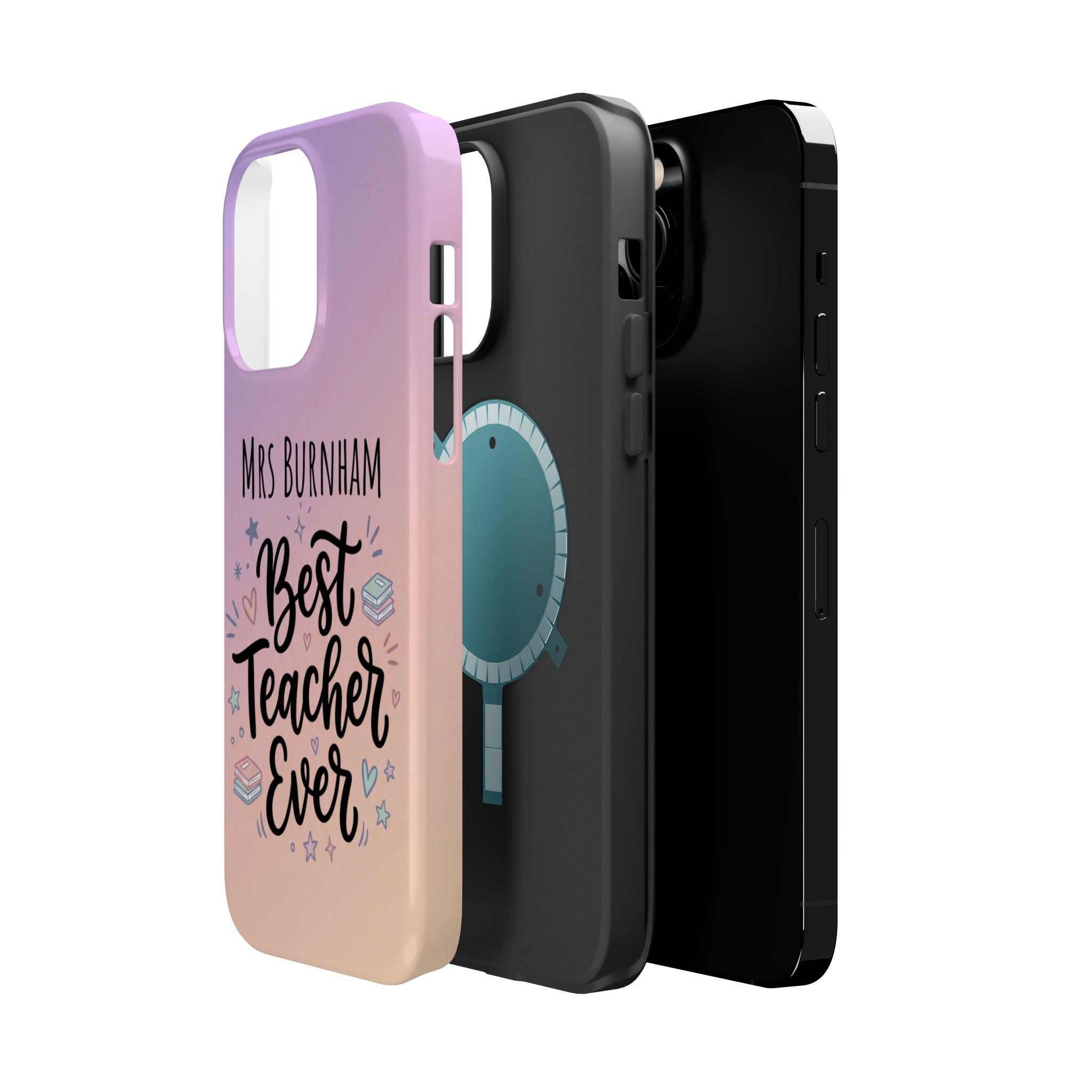 Best Teacher Ever Personalized Phone Case — Wireless Charging Cover