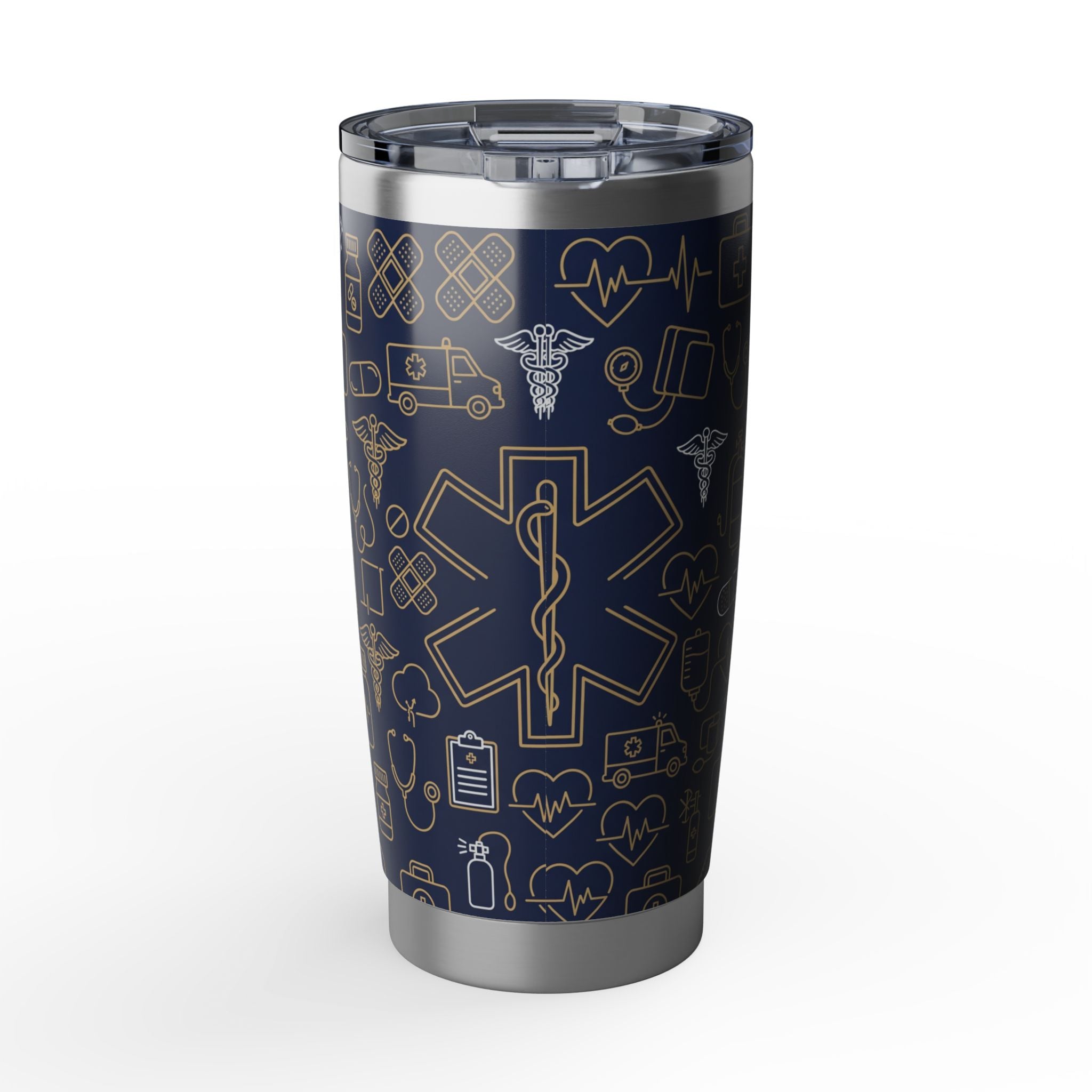Paramedic/EMT 20oz Tumbler – Star of Life Icon Pattern