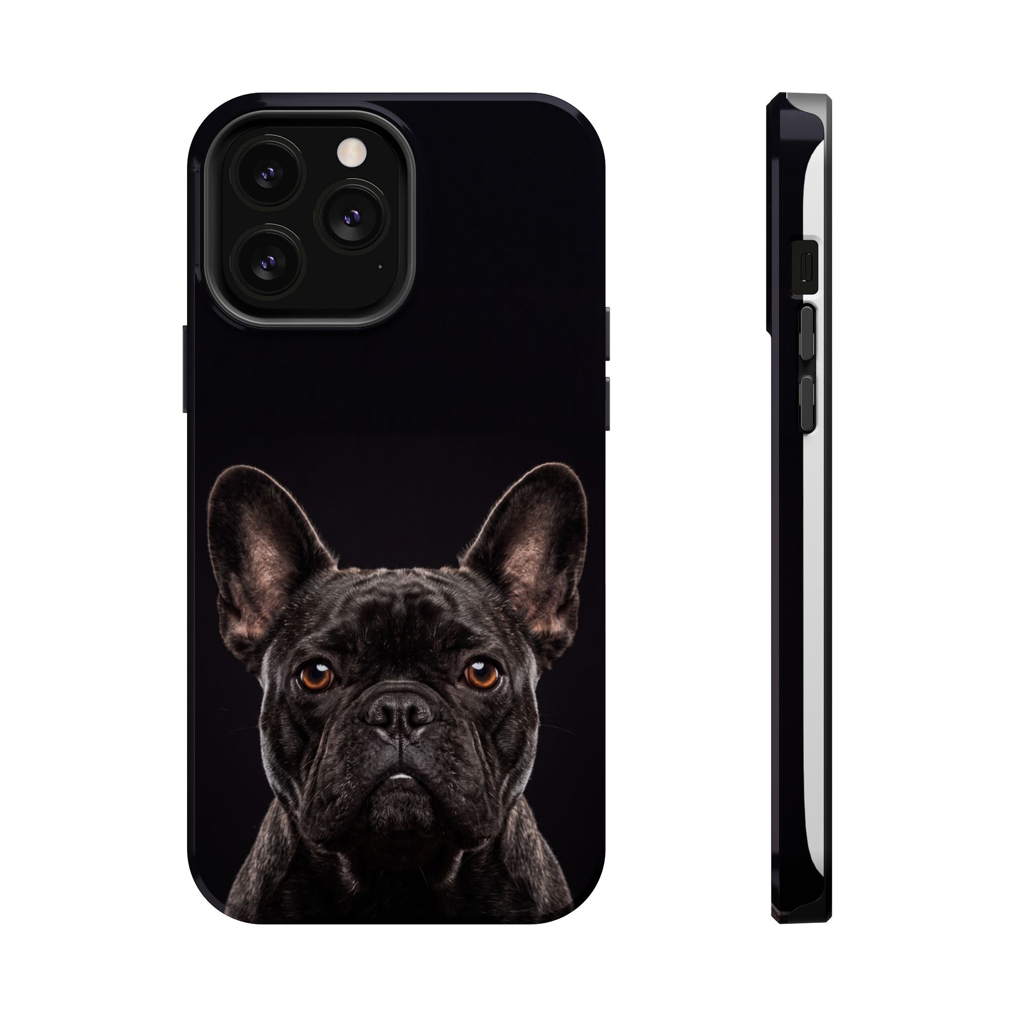 Black French Bulldog Phone Case — Impact-Resistant Wireless Charging Cover