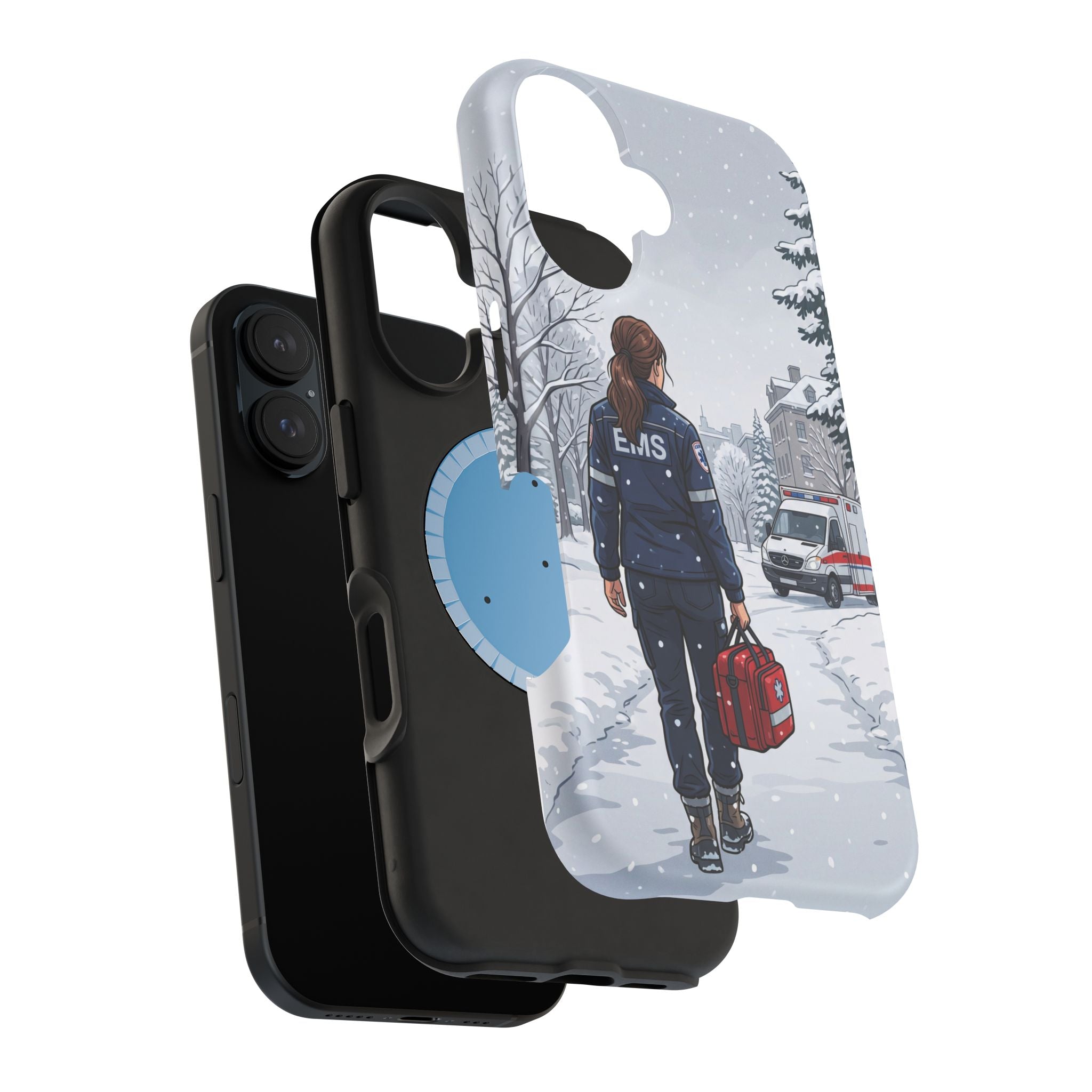 Paramedic/EMT Winter Phone Case — Magnetic Wireless Charging Cover