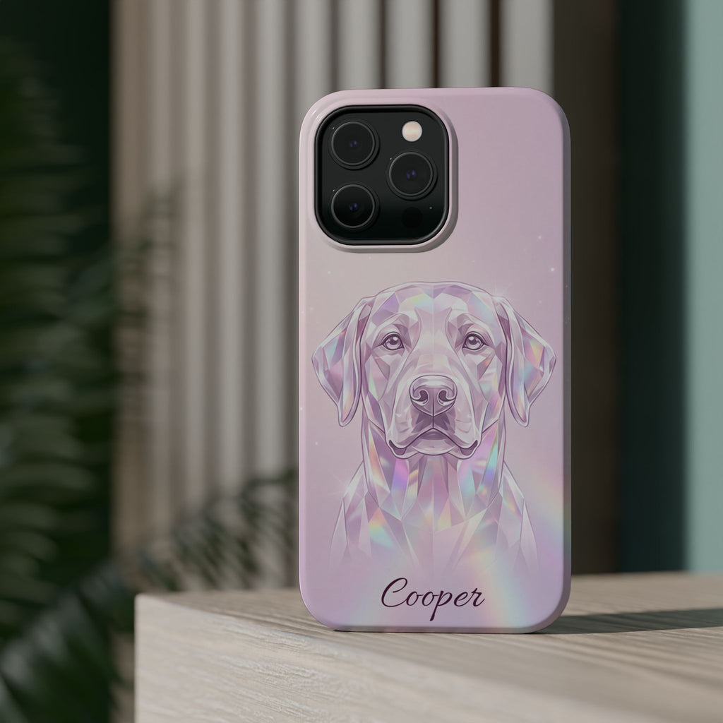 Personalized Crystal Prism Labrador Phone Case — Tough Magnetic Case with Wireless Charging