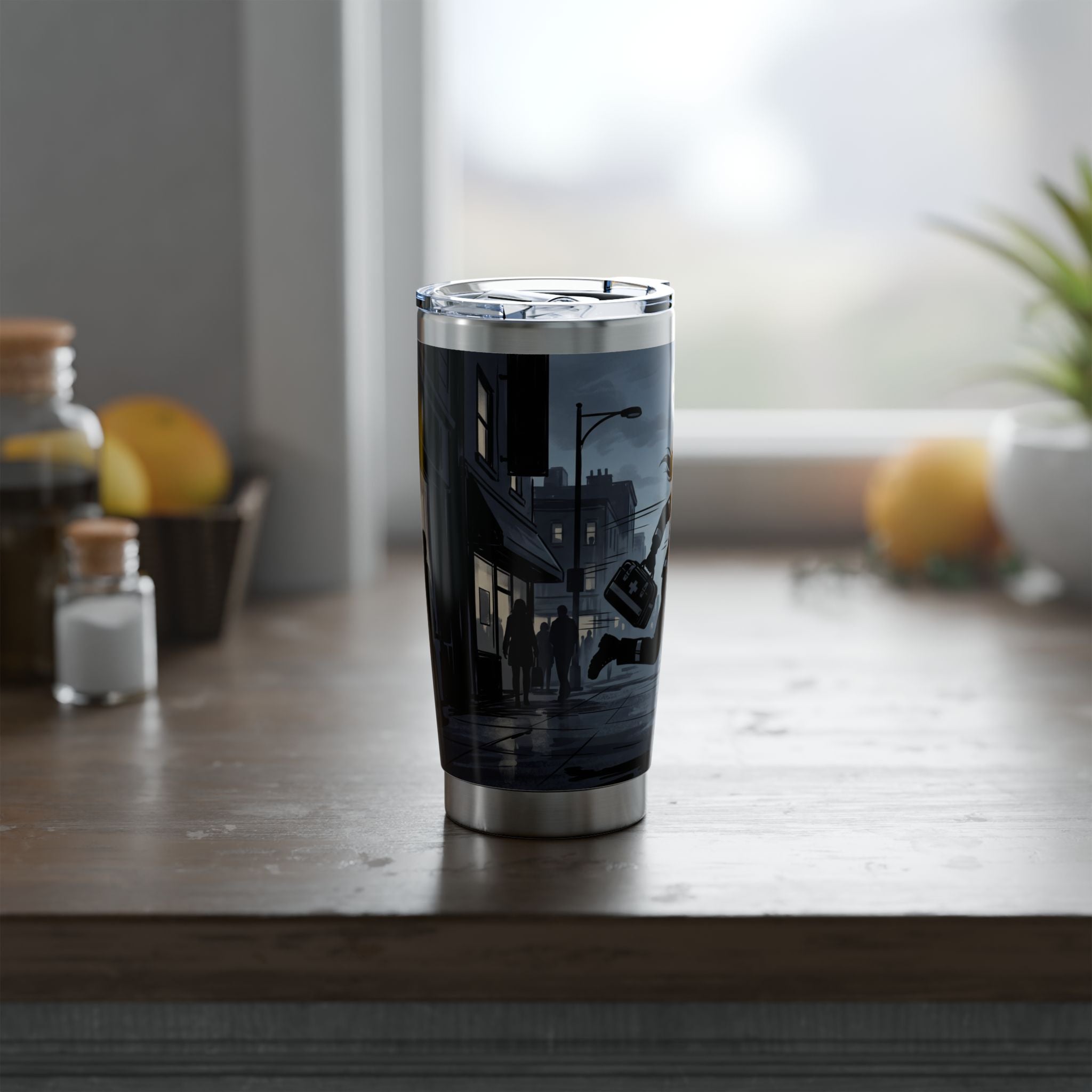 Paramedic/EMT 20oz Tumbler – Female Paramedic Running Silhouette Design