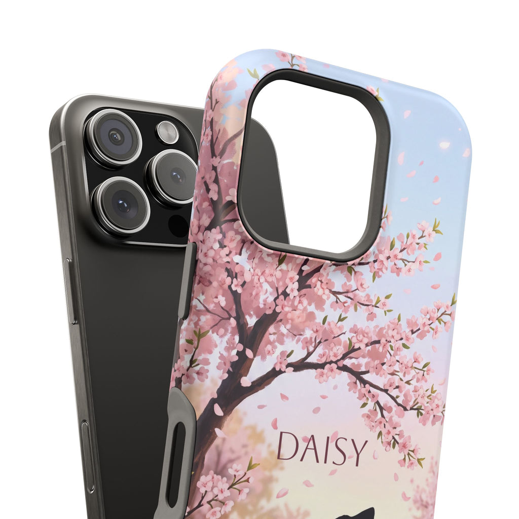 Personalized Dachshund Cherry Blossom Phone Case — Wireless Charging Cover