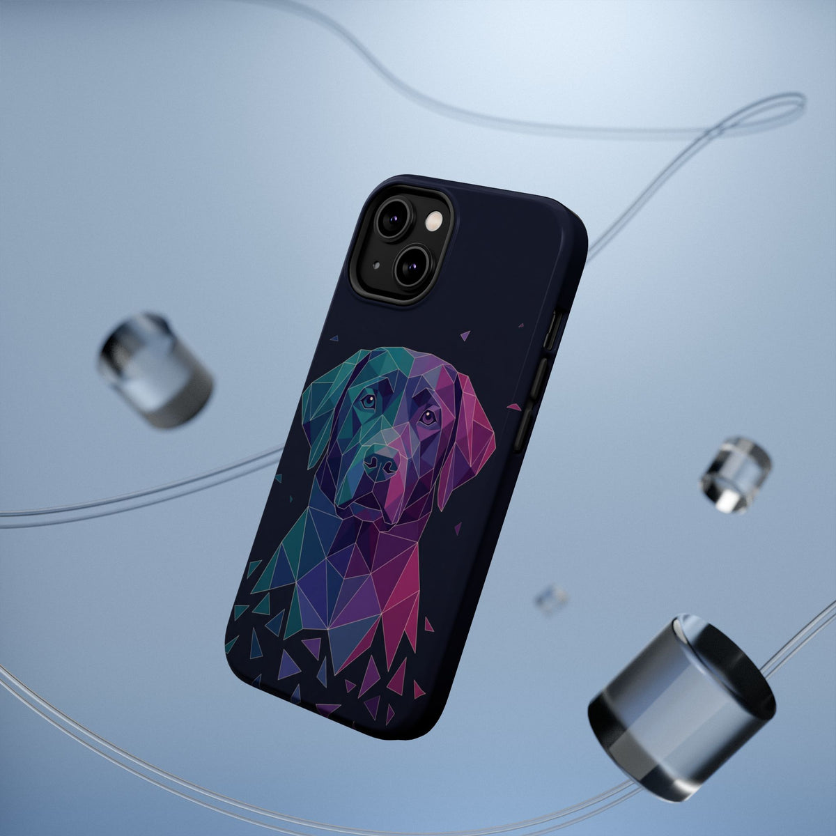 Geometric Labrador Phone Case — Tough Magnetic Case with Wireless Charging