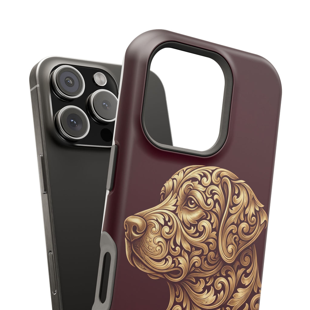 Personalized Gold Filigree Labrador Phone Case — Tough Magnetic Case with Wireless Charging