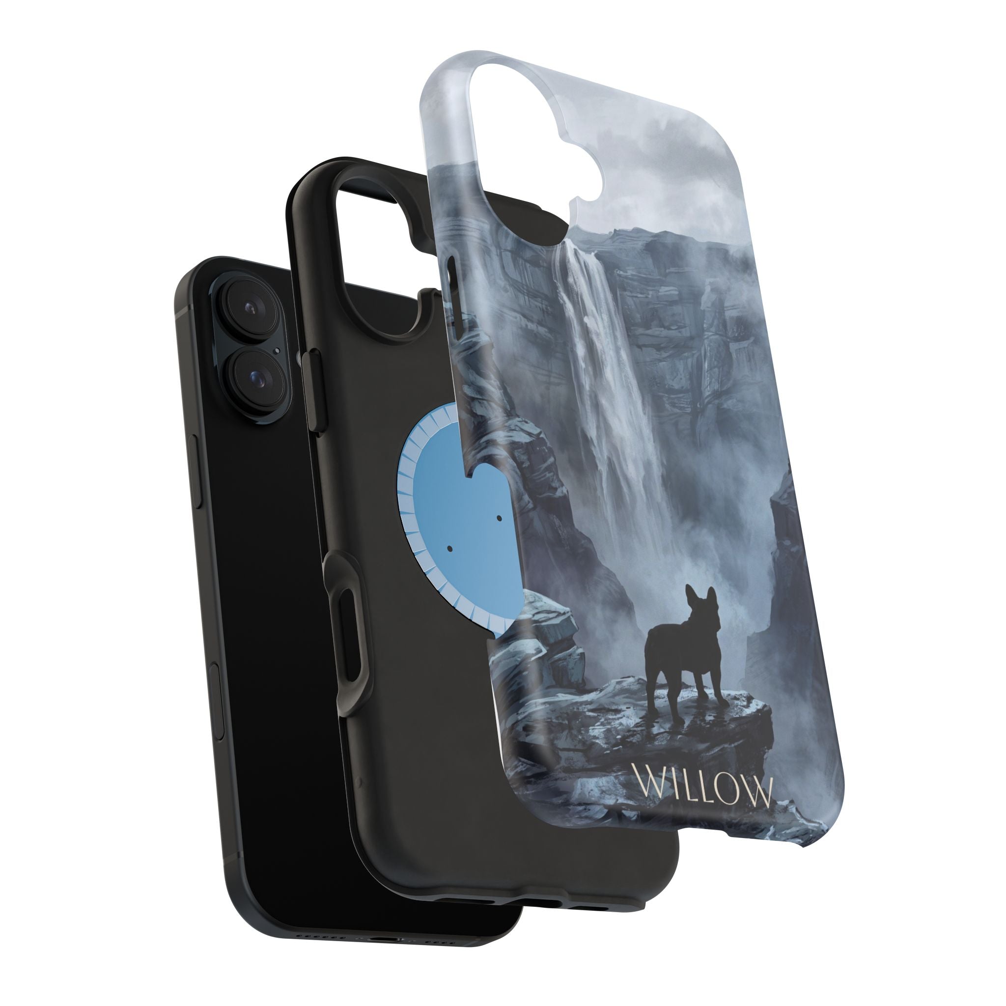 Personalized French Bulldog Misty Waterfall Phone Case — Wireless Charging Cover