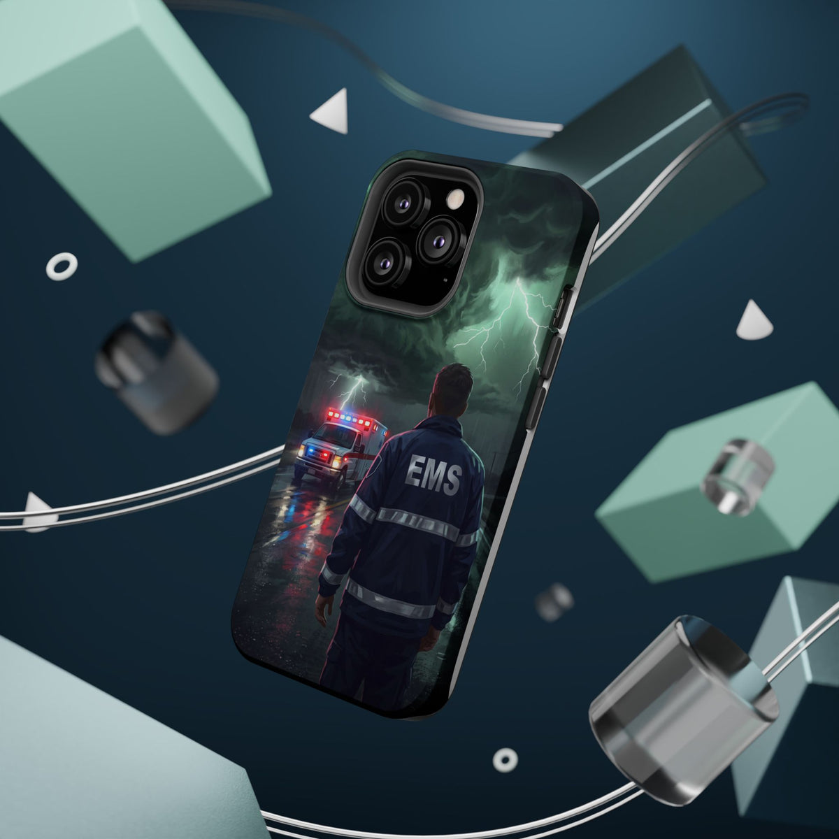 EMS Green Storm City Phone Case — Magnetic Wireless Charging Cover