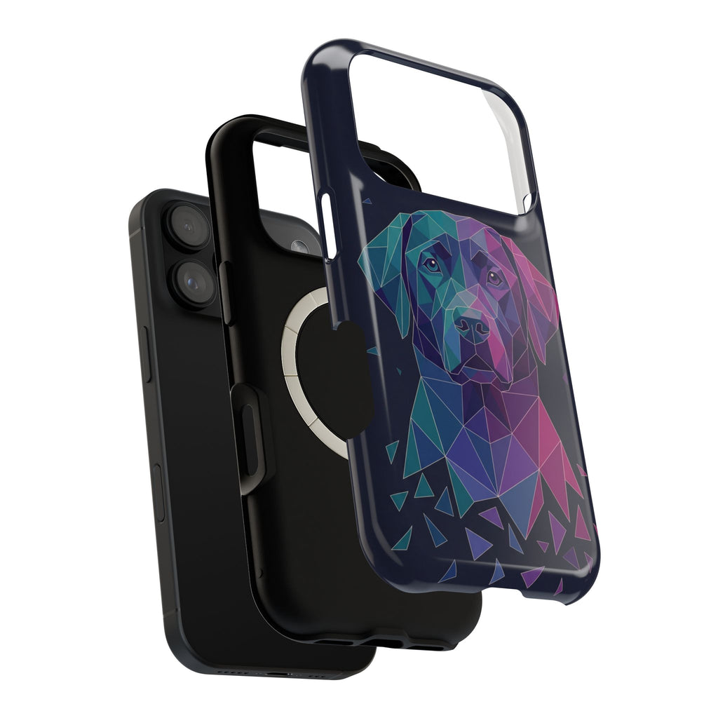 Geometric Labrador Phone Case — Tough Magnetic Case with Wireless Charging