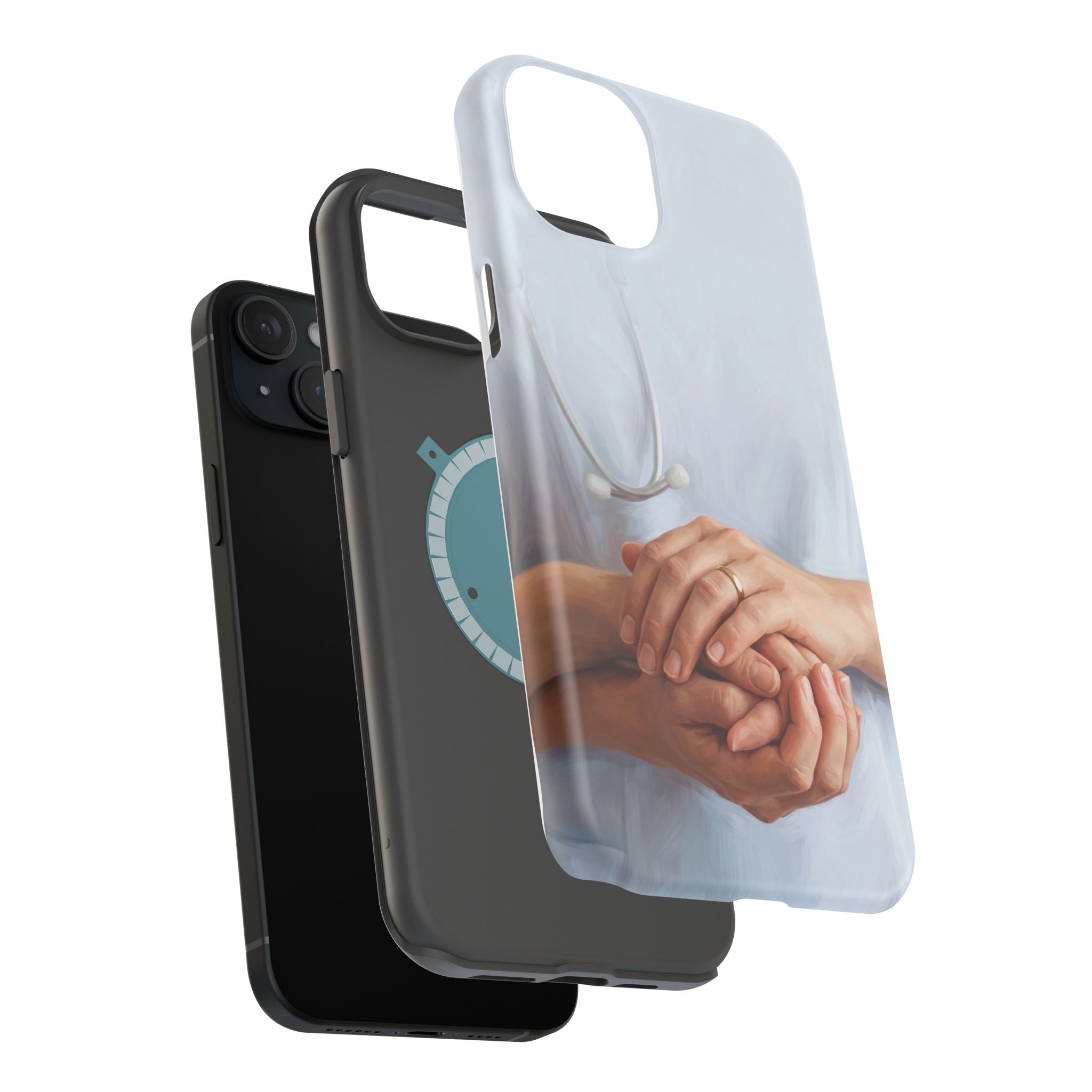Impact-Resistant Phone Case — Caring Hands Wireless Charging Cover