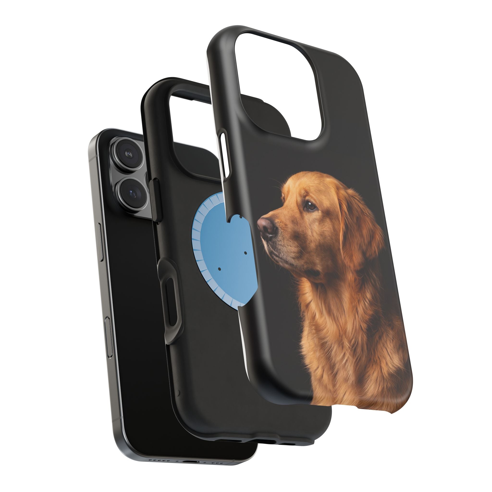 Golden Retriever Portrait Phone Case — Impact-Resistant Wireless Charging Cover