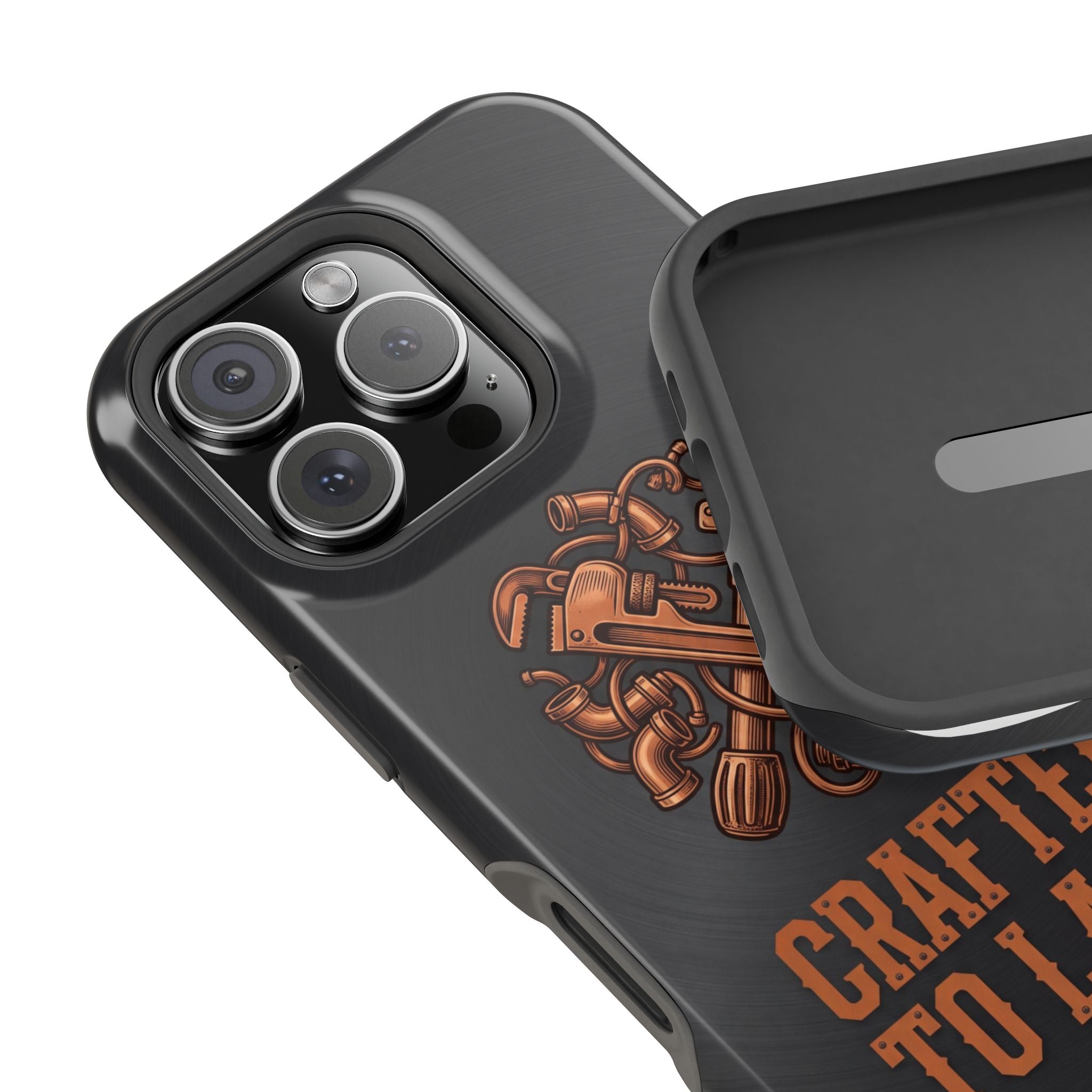 Crafted to Last Phone Case — Crossed Wrenches Wireless Charging Cover