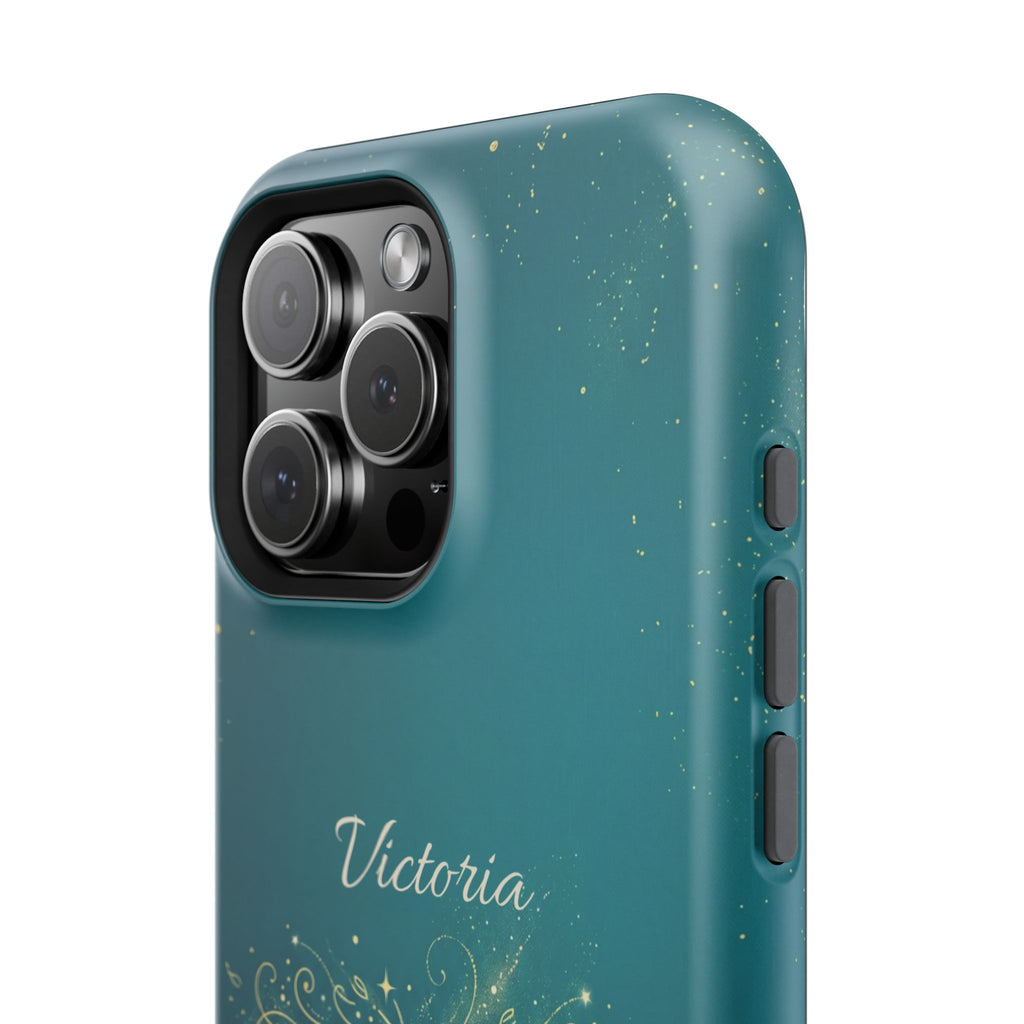 Personalized Teacher Heart Word Art Phone Case — Impact-Resistant Wireless Charging Cover
