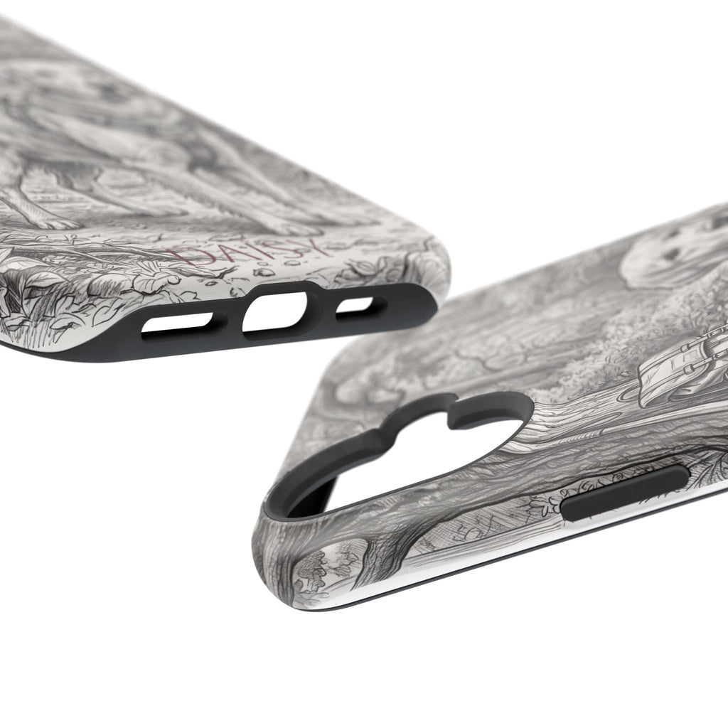 Personalized Golden Retriever Woodland Trail Phone Case — Wireless Charging Cover