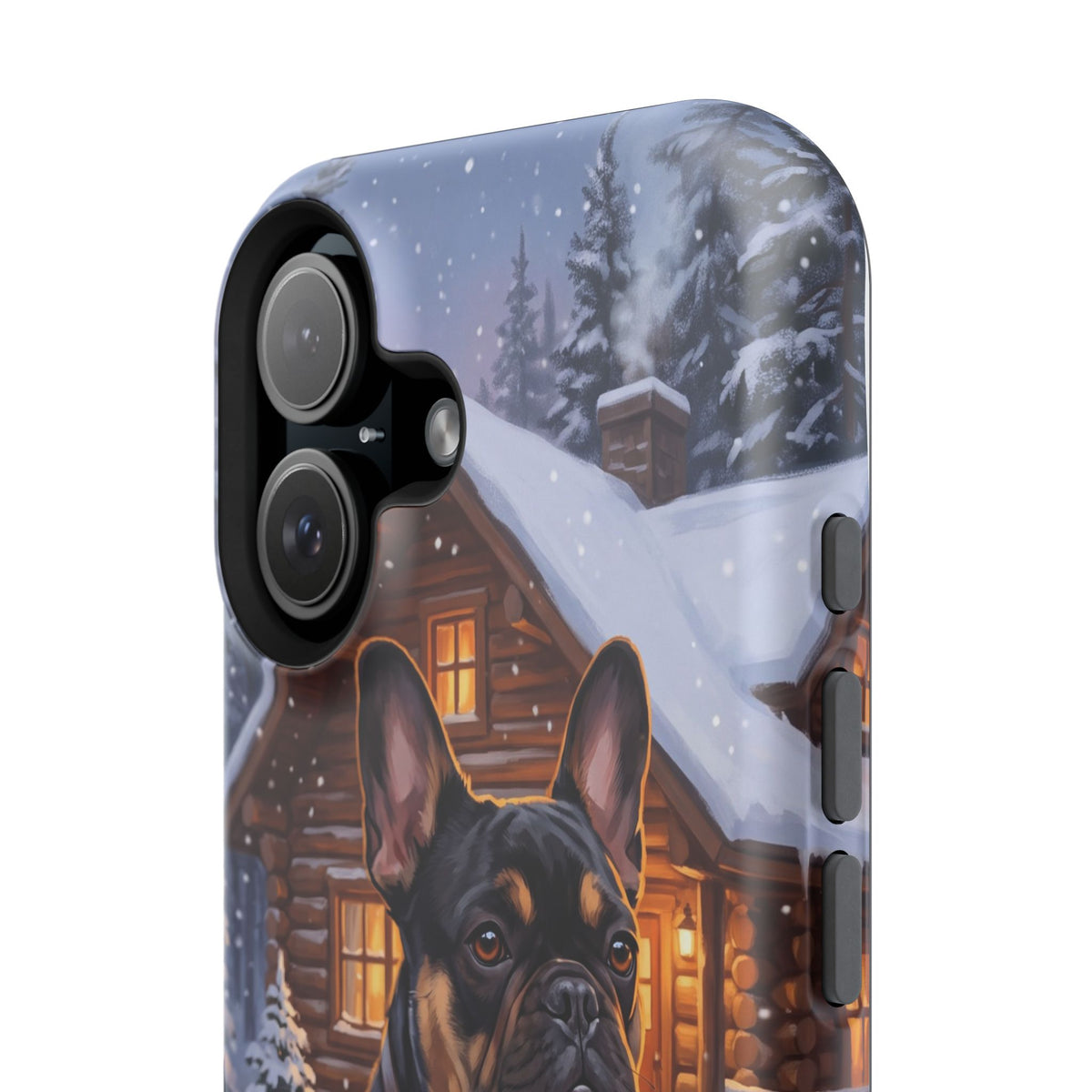 Personalized French Bulldog Cozy Cabin Phone Case — Wireless Charging Cover