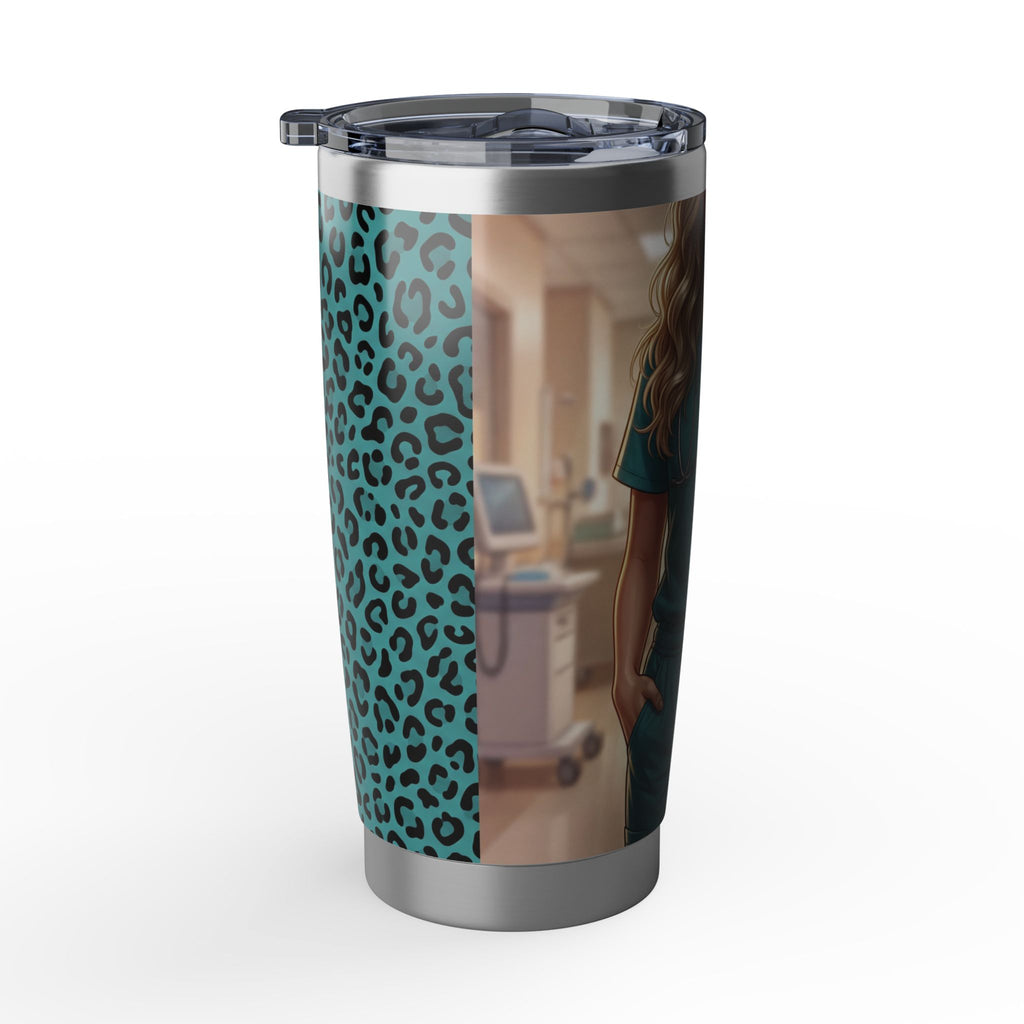 Personalized Realistic Nurse Tumbler – Custom Name Teal Scrubs 20oz