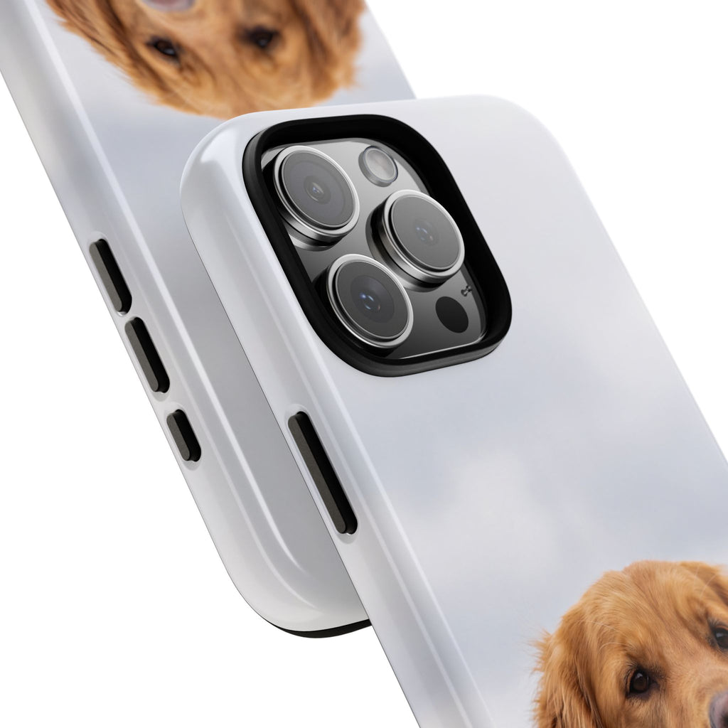 Golden Retriever Portrait Phone Case | Happy Dog Photo on Soft Sky Background | Samsung & iPhone
