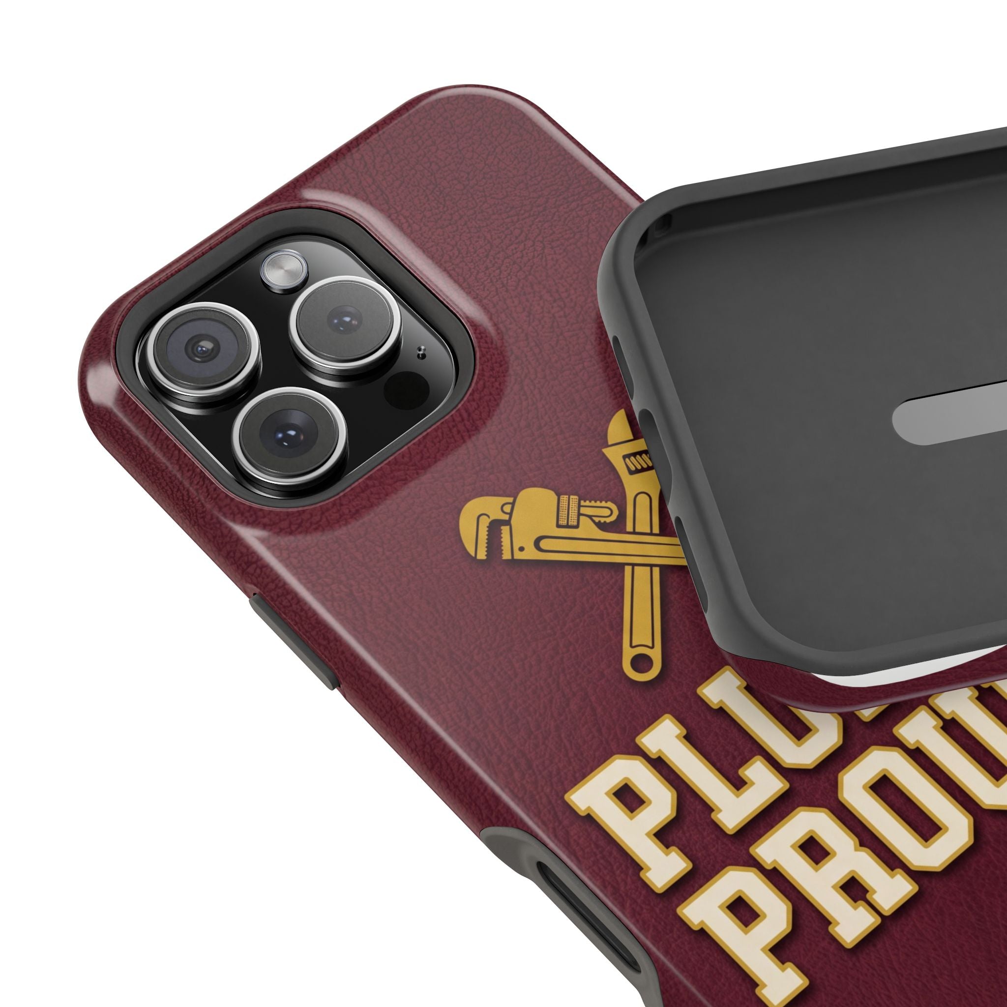 Plumb. Proud. Phone Case — Crossed Wrenches Wireless Charging Cover