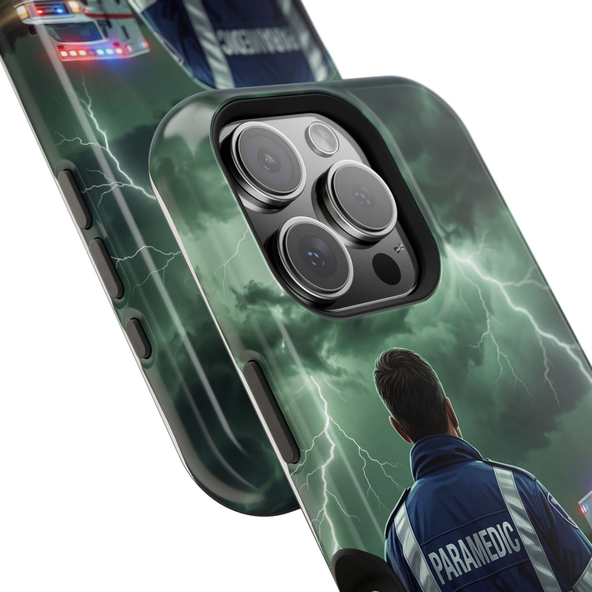 Paramedic Green Storm Phone Case — Magnetic Wireless Charging Cover