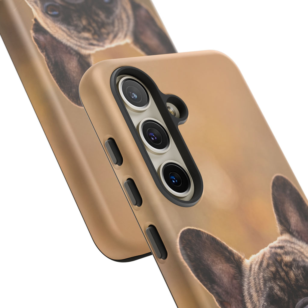French Bulldog Portrait Phone Case | Realistic Brindle Frenchie Photo Case | iPhone & Samsung