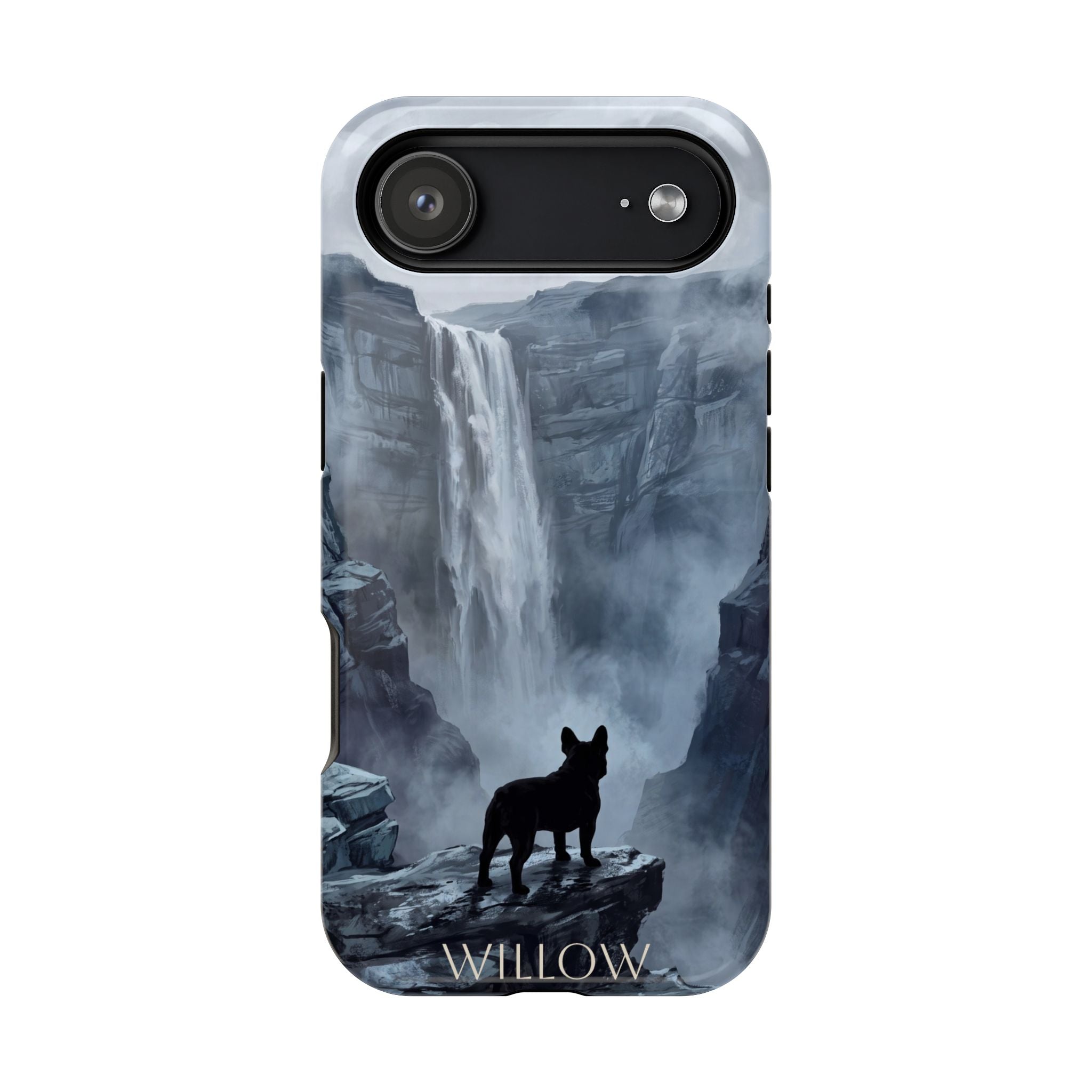 Personalized French Bulldog Misty Waterfall Phone Case — Wireless Charging Cover