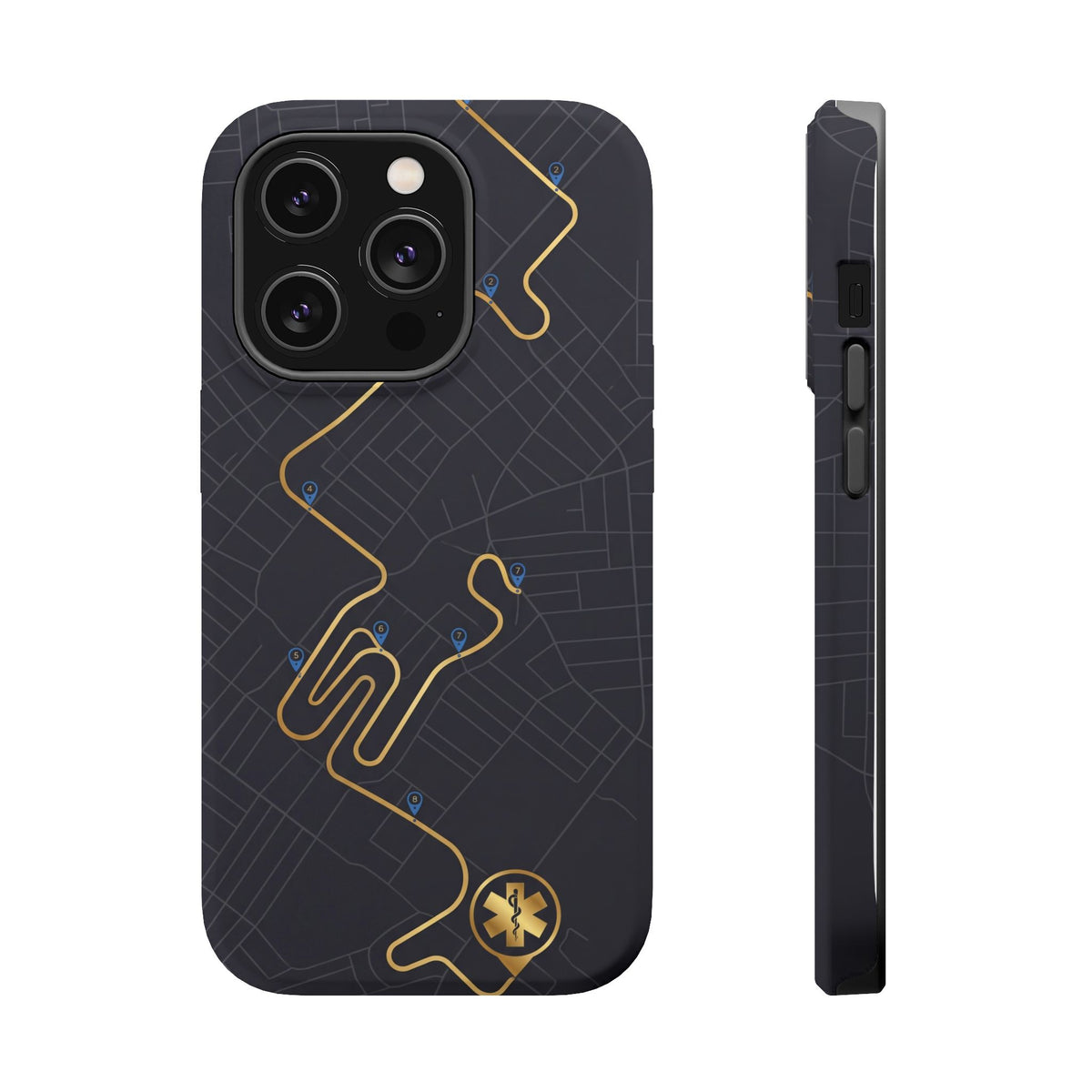 Paramedic/EMT Route Line Phone Case — Magnetic Wireless Charging Cover