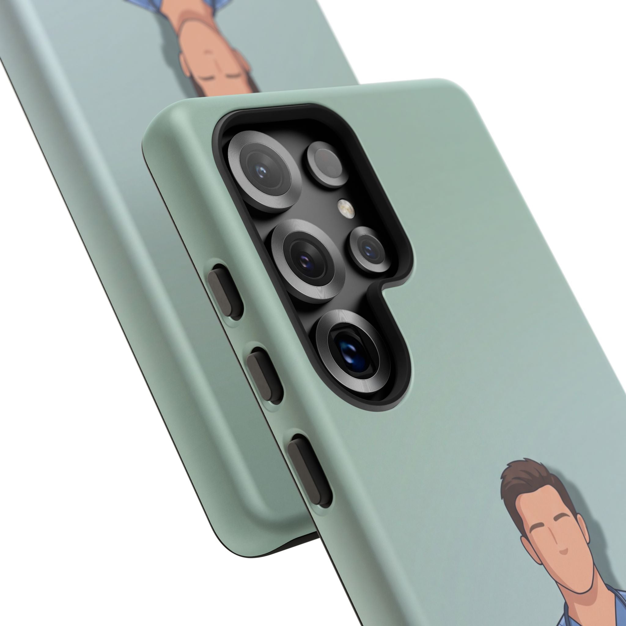 Male Nurse Phone Case | Confident Nurse in Blue Scrubs Illustration | iPhone & Samsung