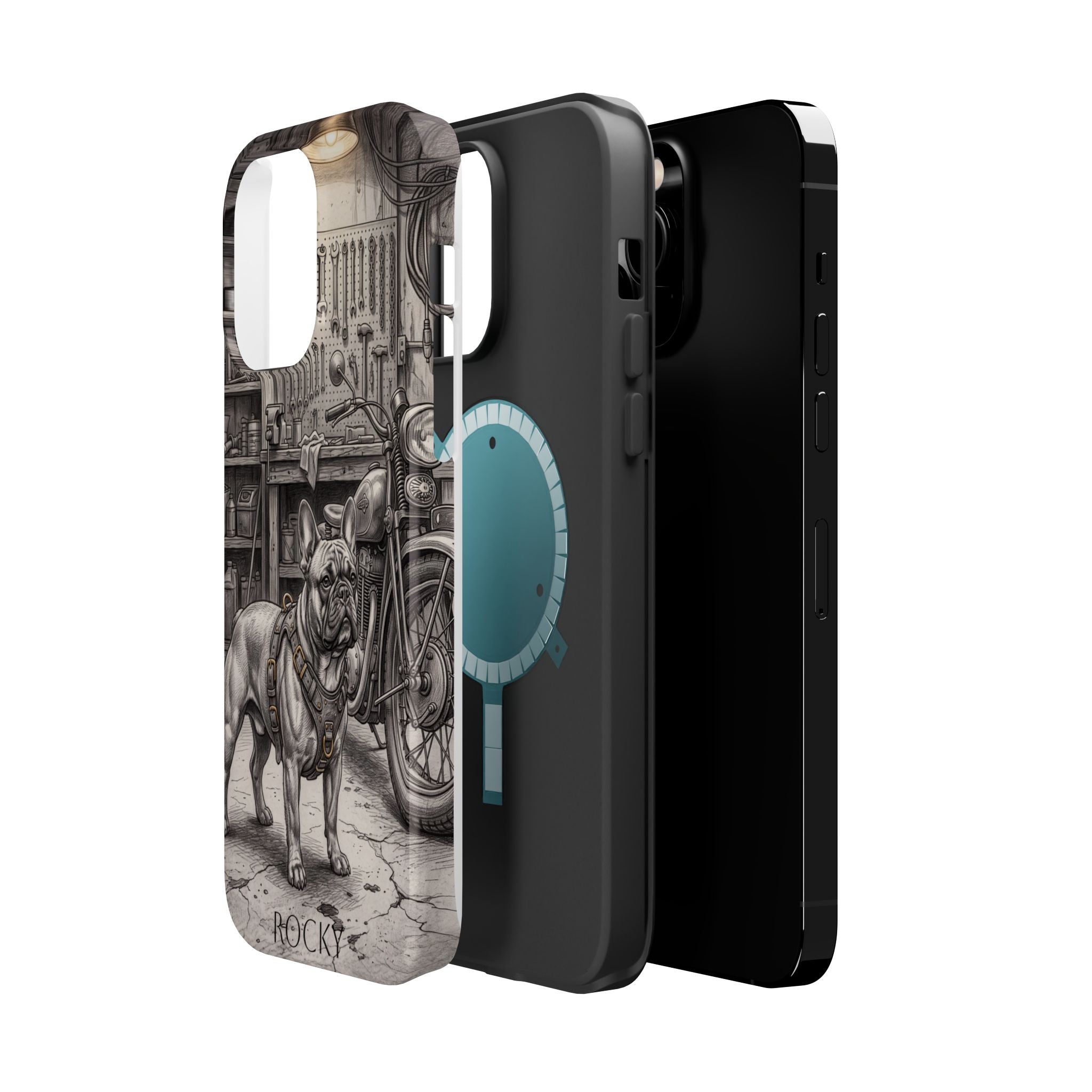 Personalized French Bulldog Vintage Street Phone Case — Wireless Charging Cover