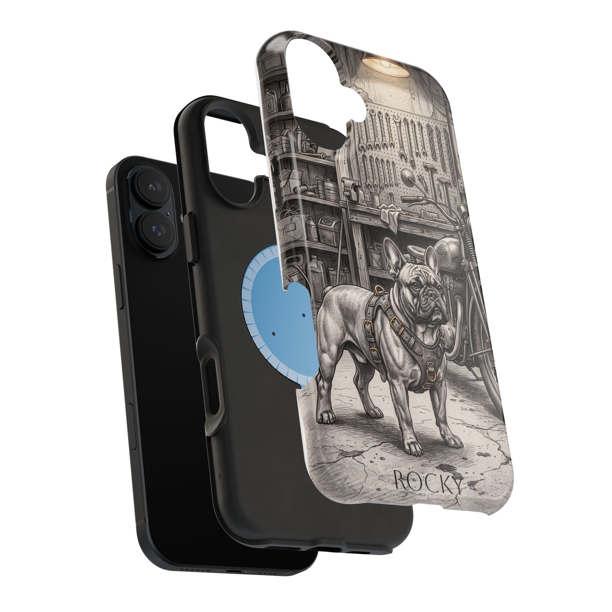 Personalized French Bulldog Vintage Street Phone Case — Wireless Charging Cover