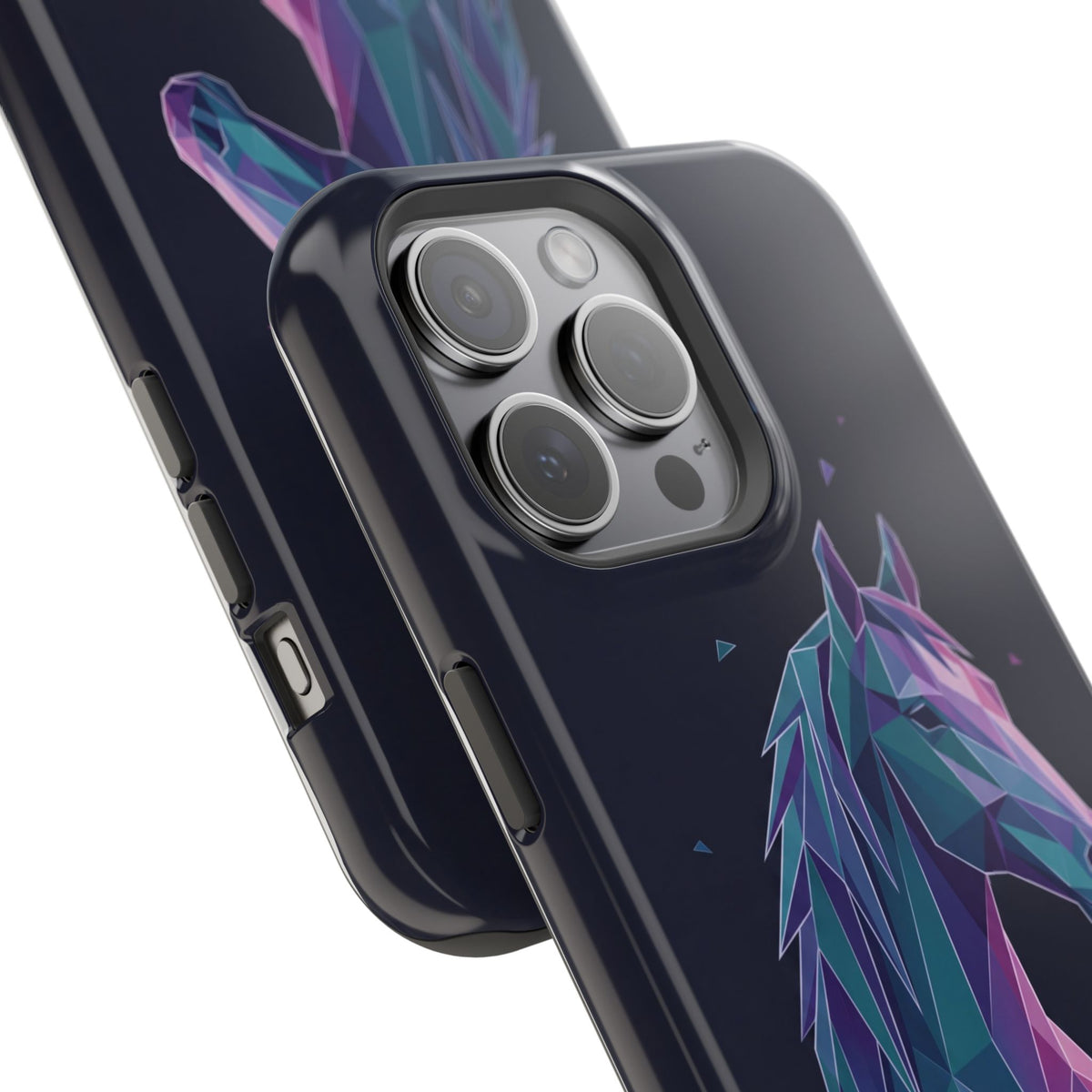 Personalized Geometric Horse Phone Case — Tough Magnetic Case with Wireless Charging