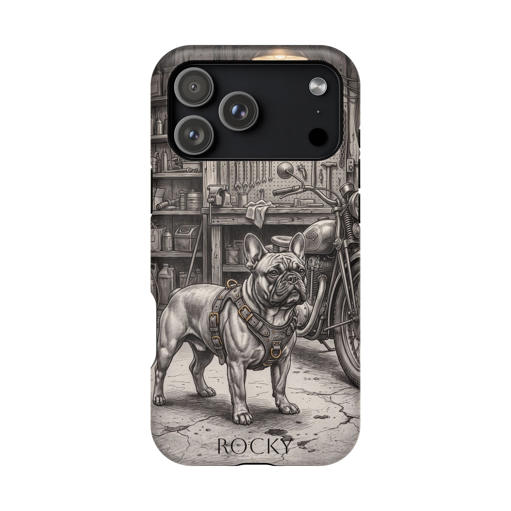 Personalized French Bulldog Vintage Street Phone Case — Wireless Charging Cover