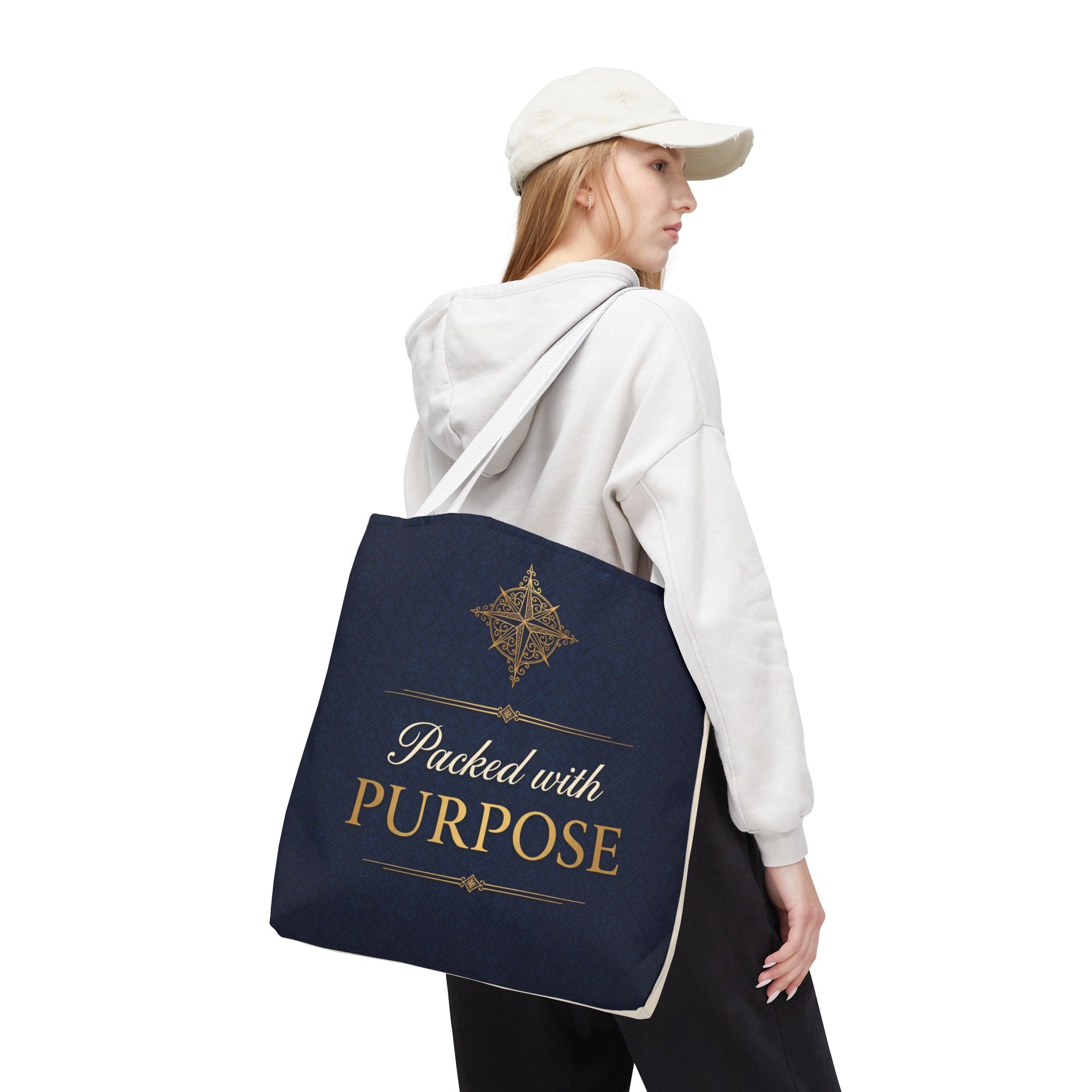 Packed with Purpose Tote | Inspirational Nurse Gift Tote Bag | Healthcare Worker Appreciation Gift | Premium Polyester Carry-All
