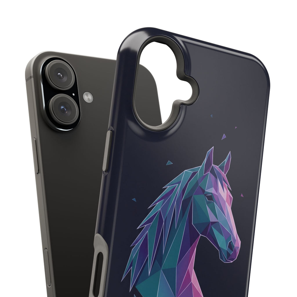 Personalized Geometric Horse Phone Case — Tough Magnetic Case with Wireless Charging