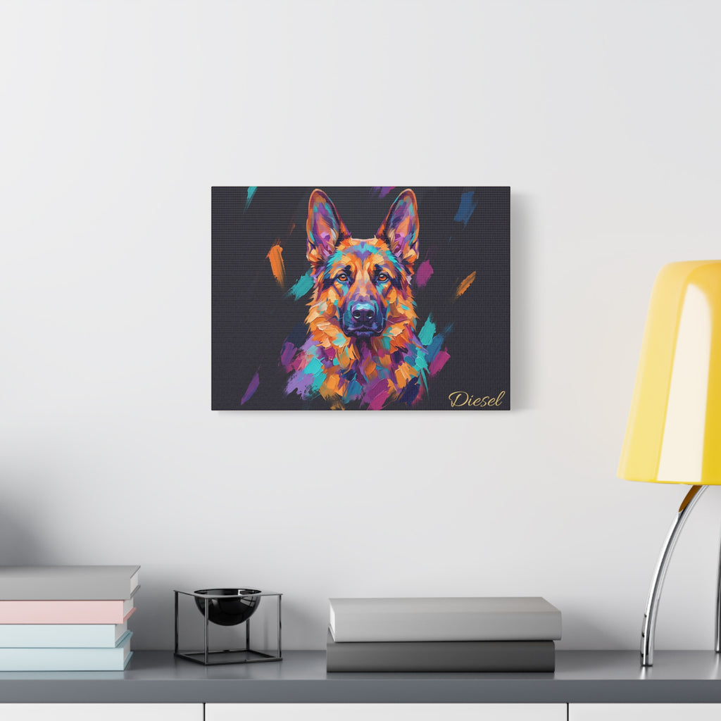 German Shepherd Personalized Canvas | Bold Brushstroke Wall Art