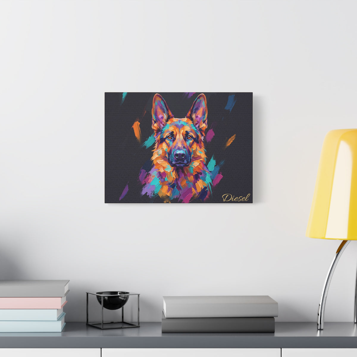 German Shepherd Personalized Canvas | Bold Brushstroke Wall Art
