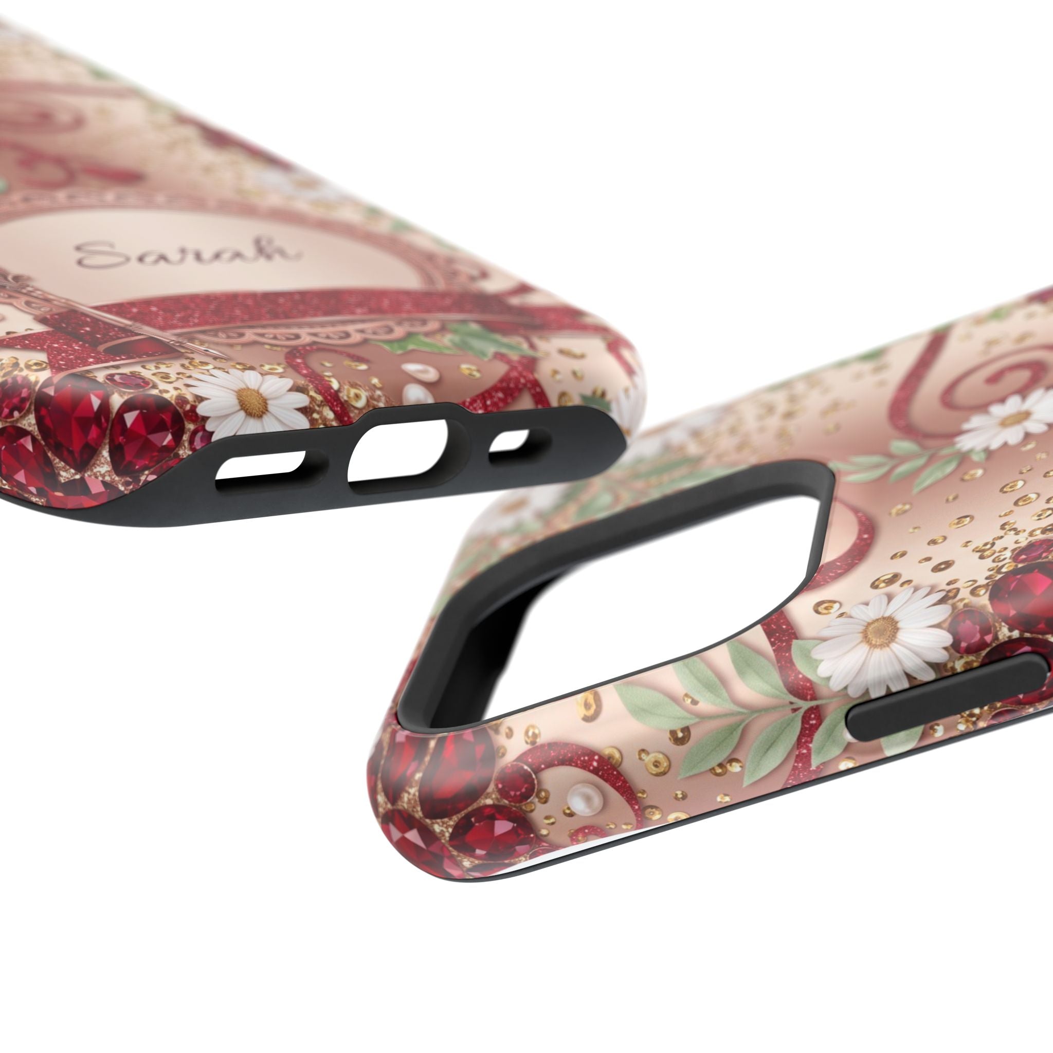 Personalized Vintage Floral Teacher Phone Case — Wireless Charging Cover