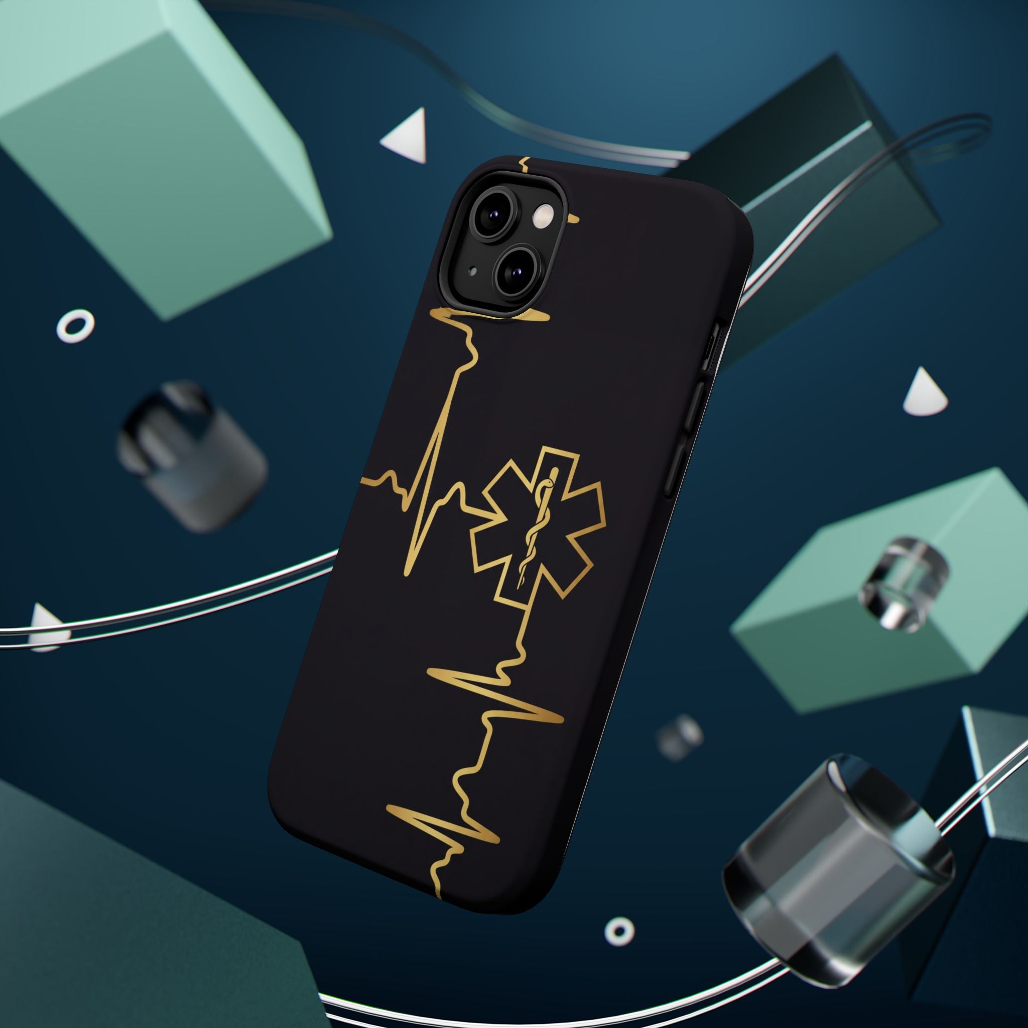 Paramedic/EMT Heartbeat Line Phone Case — Magnetic Wireless Charging Cover