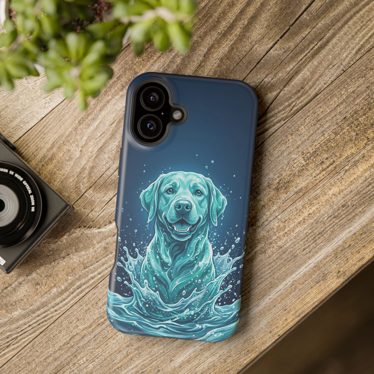 Water Splash Labrador Phone Case — Tough Magnetic Case with Wireless Charging