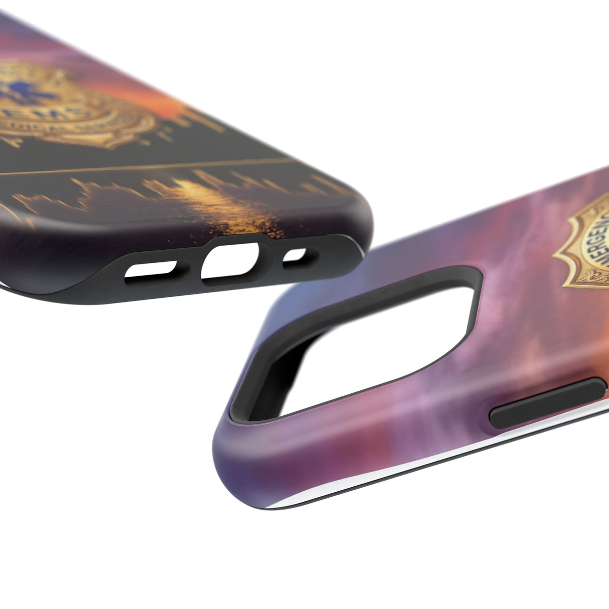 EMS Badge Sunset Skyline Phone Case — Magnetic Wireless Charging Cover