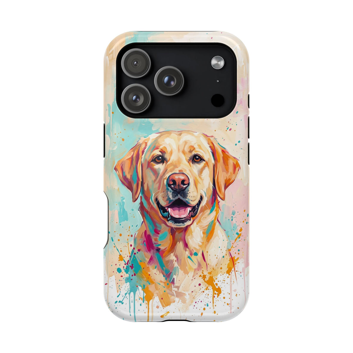 Yellow Labrador Colour Splash Phone Case — Tough Magnetic Case with Wireless Charging