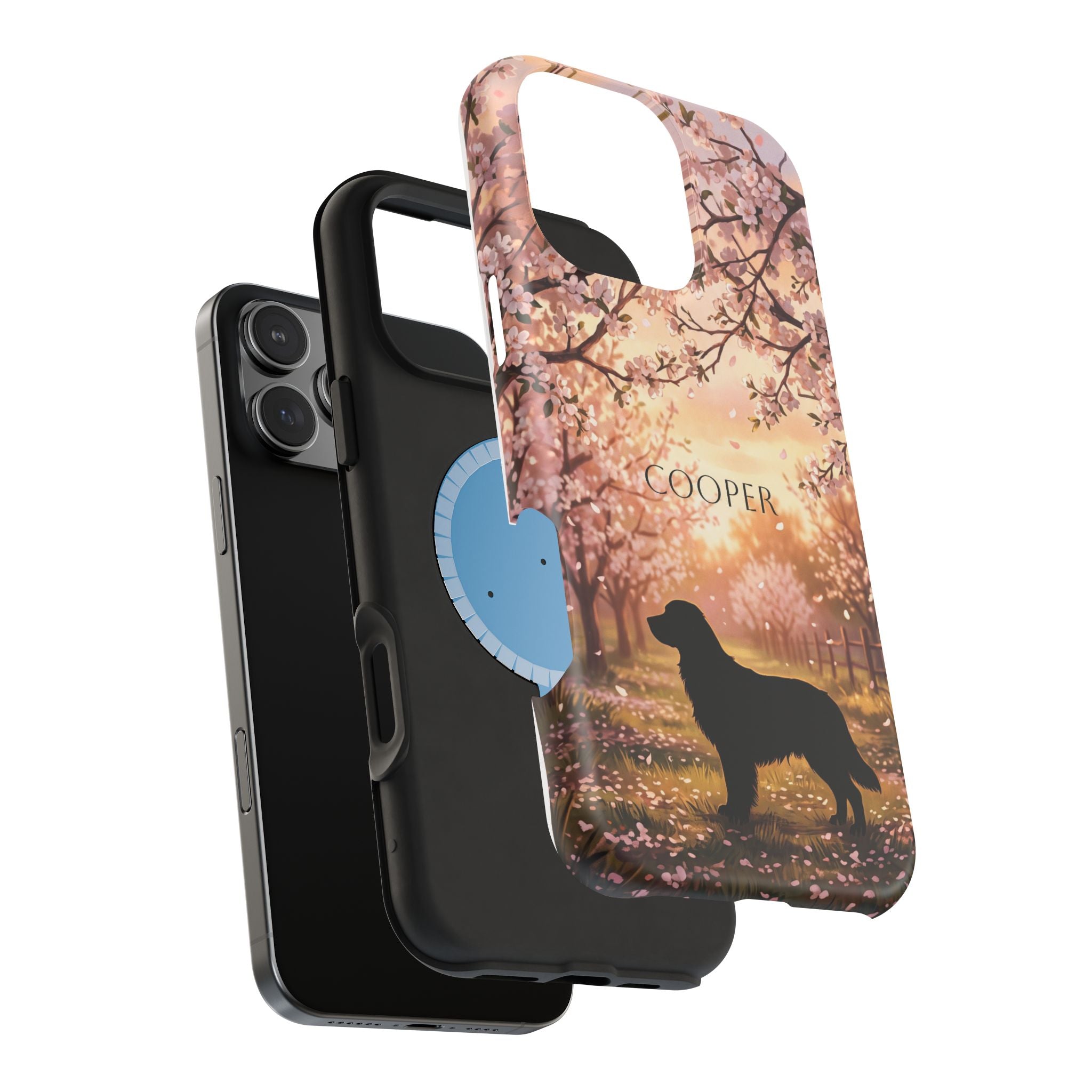 Personalized Golden Retriever Autumn Forest Phone Case — Wireless Charging Cover
