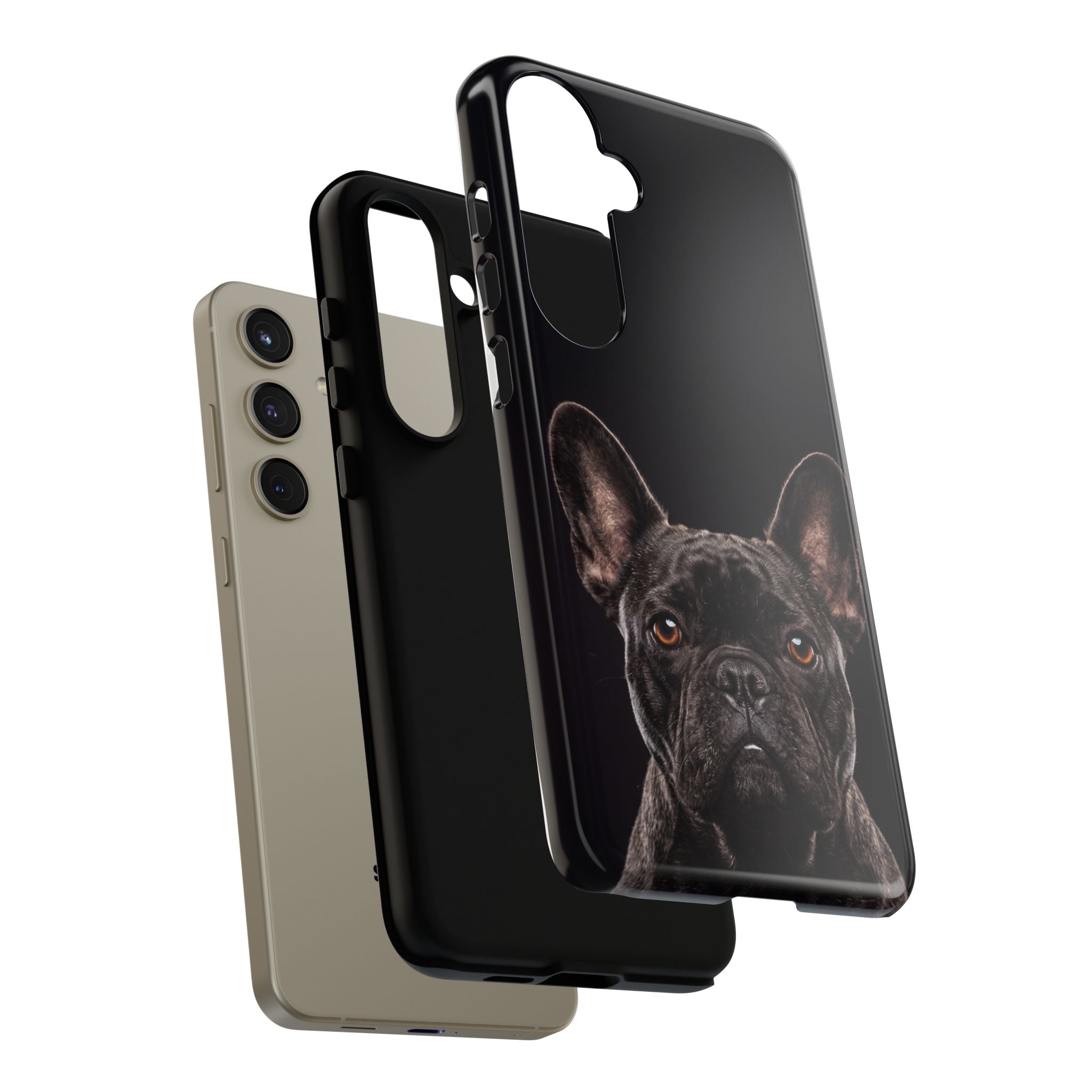 Front-Facing French Bulldog Phone Case | Dramatic Black Studio Portrait | Samsung & iPhone