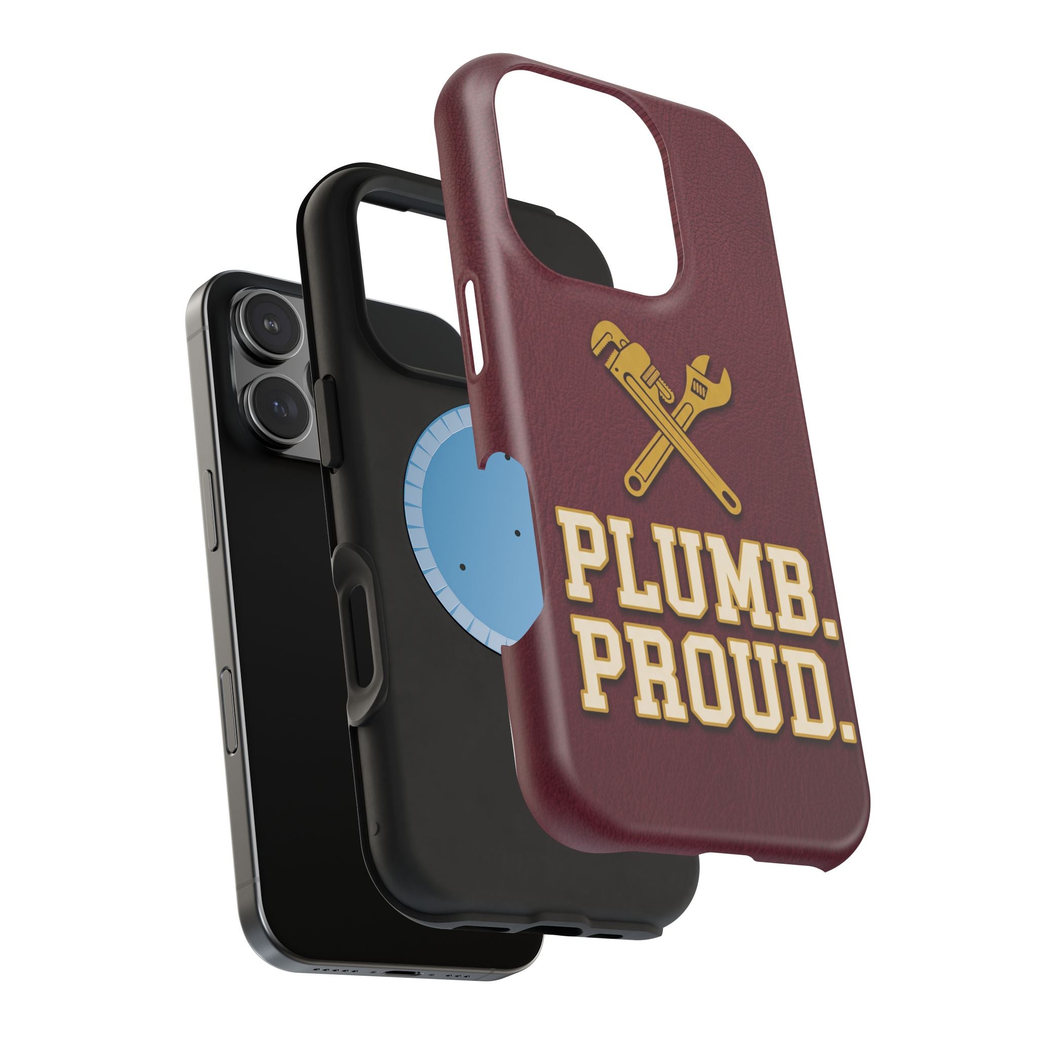 Plumb. Proud. Phone Case — Crossed Wrenches Wireless Charging Cover