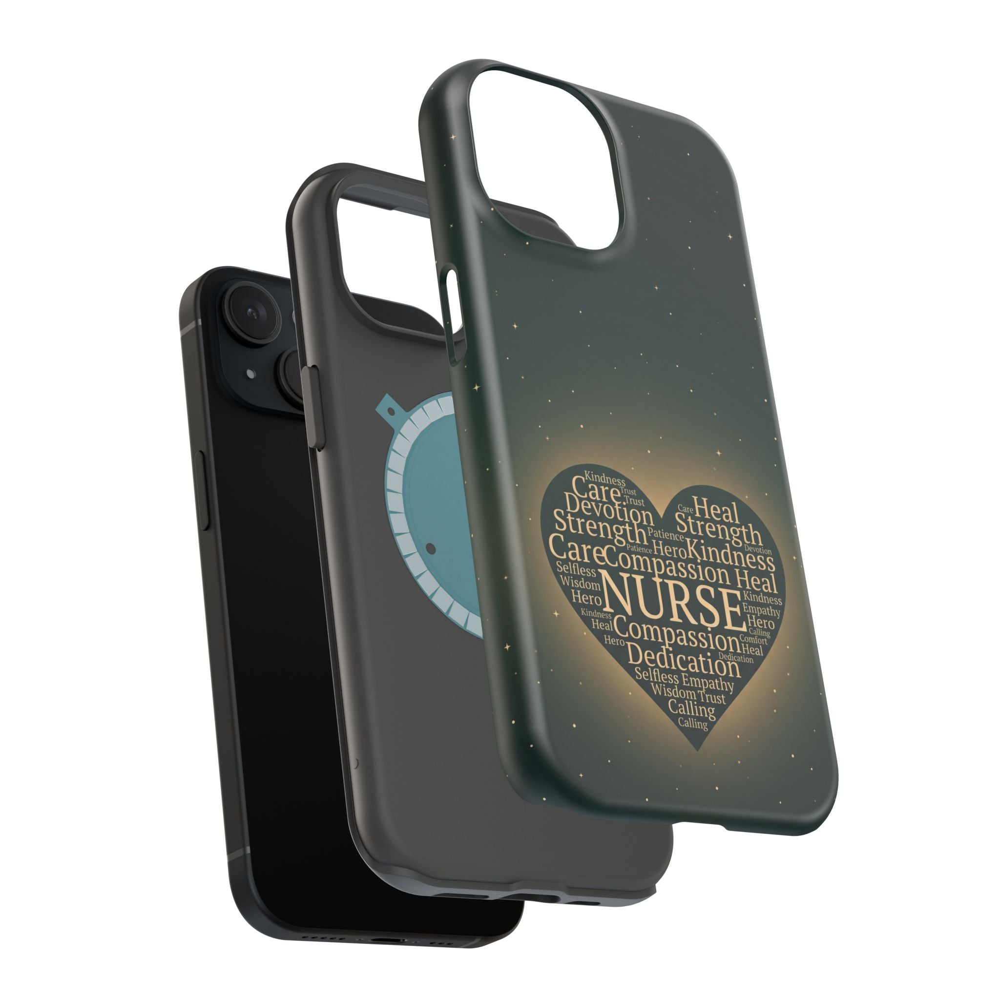 Nurse Heart Word and Art Phone Case — Impact-Resistant Wireless Charging Cover