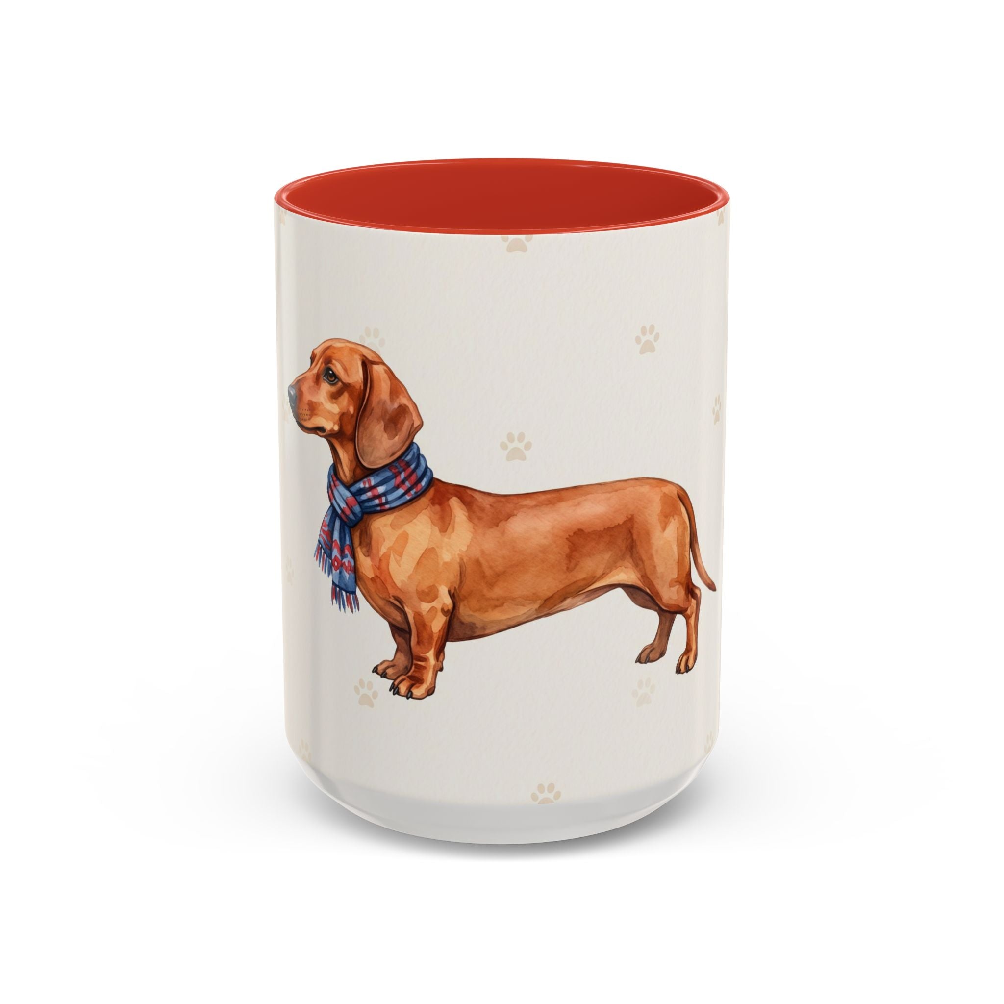 Dachshund Lover Mug – Wiener Dog with Scarf, Cute Watercolor Dachshund Gift Mug