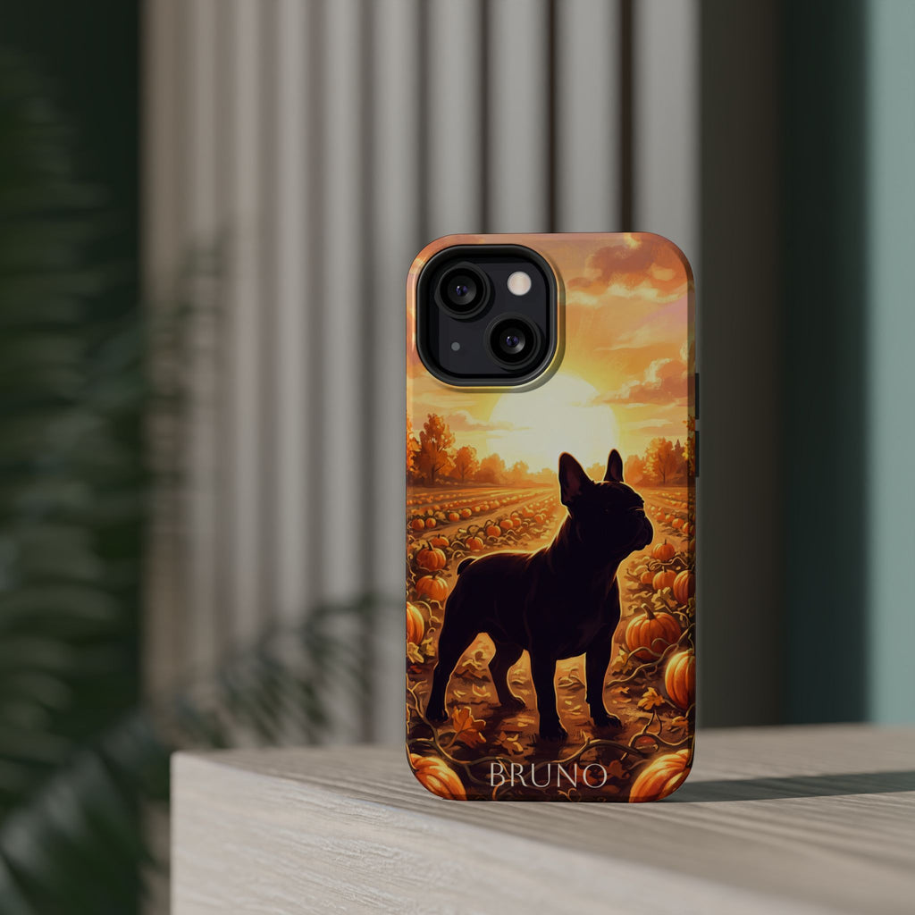 Personalized French Bulldog Pumpkin Patch Phone Case — Wireless Charging Cover