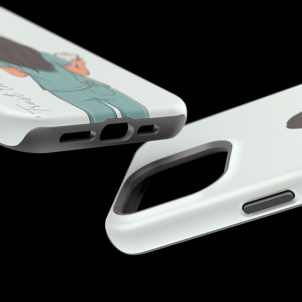 Nurse Illustration Phone Case — Impact-Resistant Wireless Charging Cover