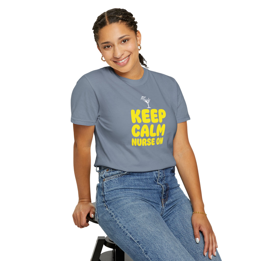 Nurse T-Shirt - "Keep Calm Nurse On" Funny Nursing Quote Unisex Tee, Nurse Appreciation Gift